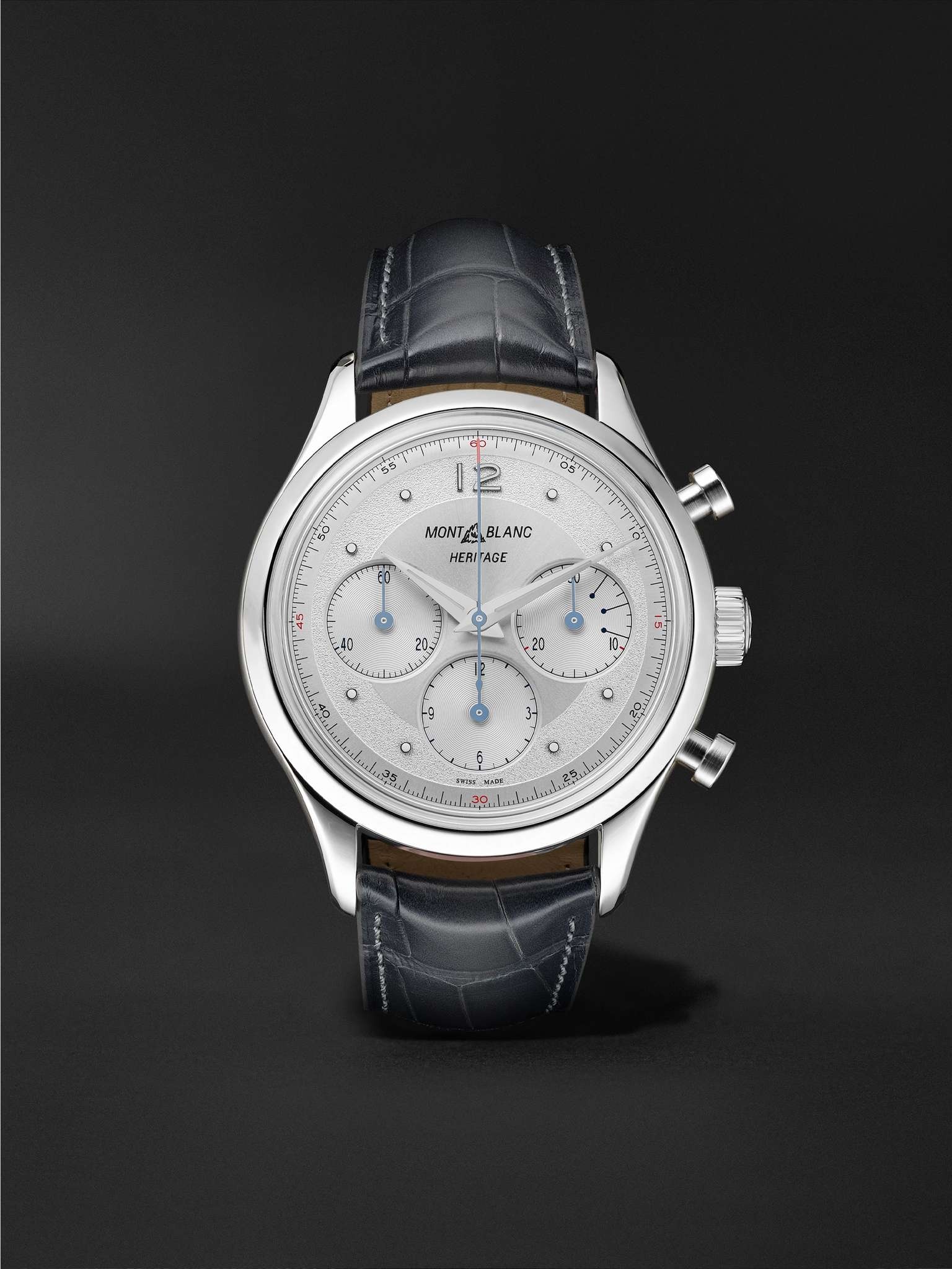 Heritage Automatic Chronograph 41mm Stainless Steel and Alligator Watch, Ref. No. 128670 - 1