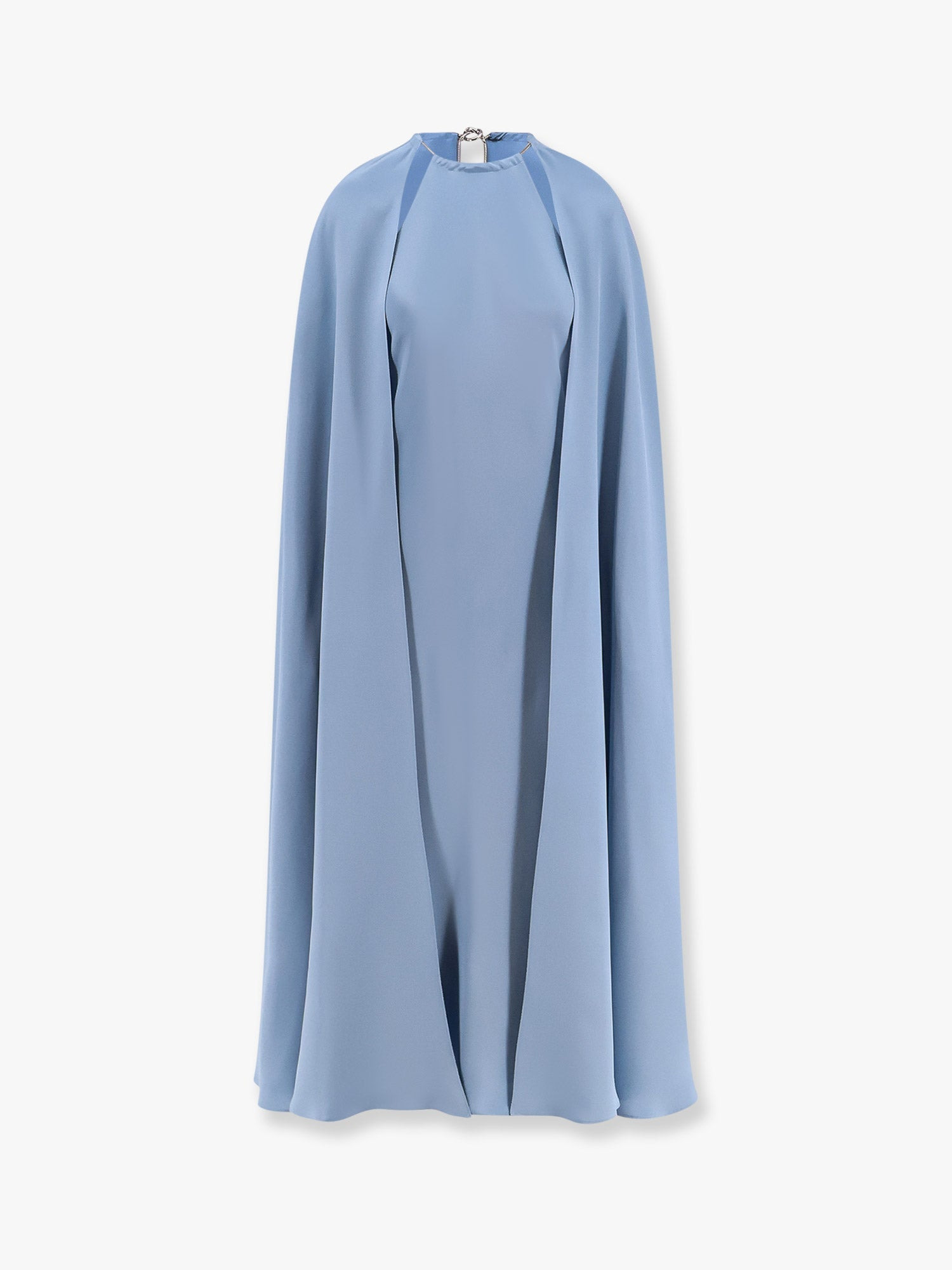 Max Mara Managua Silk Long Dress With Silk Cape And Metal Detail - 1