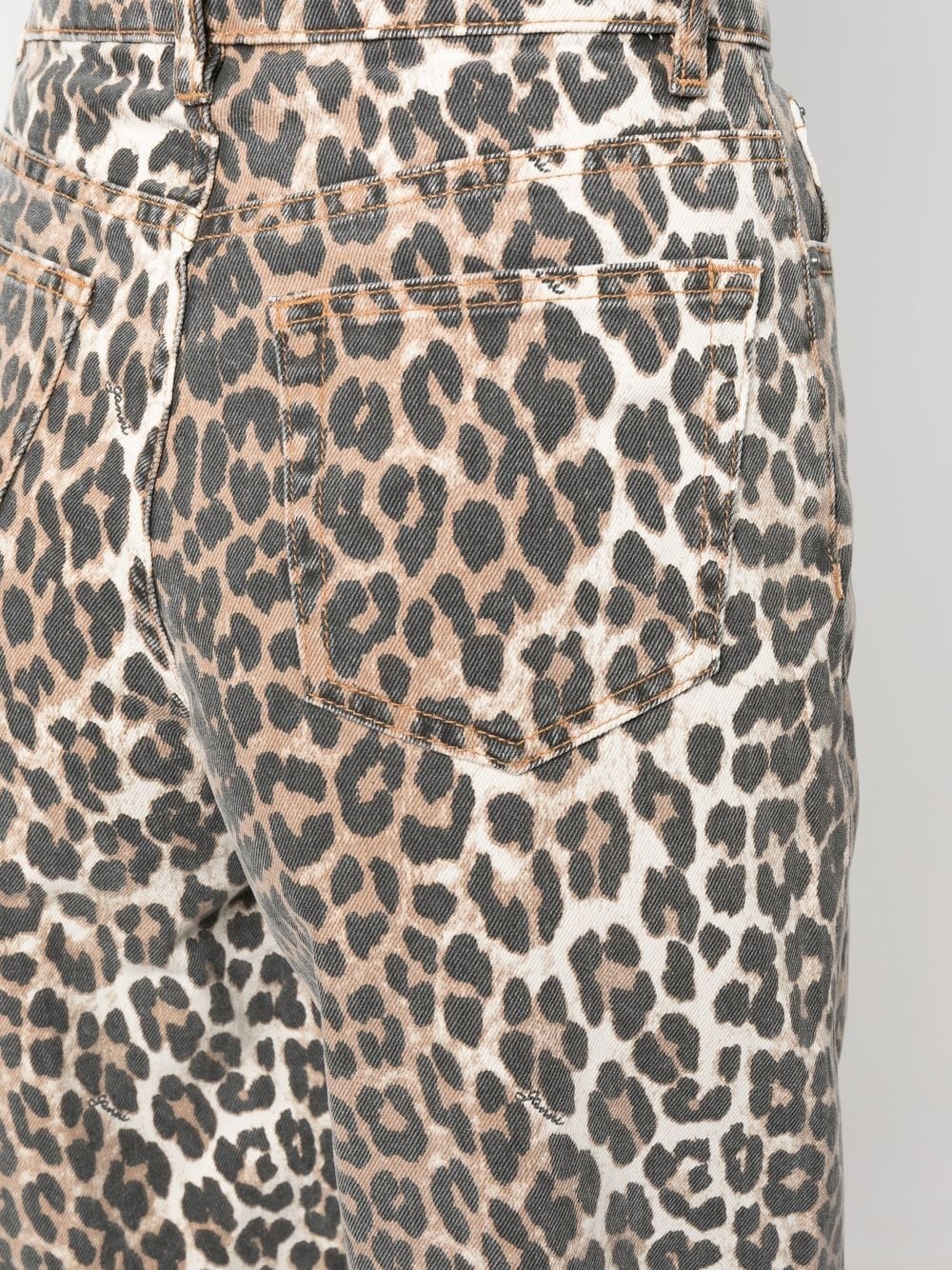 leopard-print tapered jeans - 5