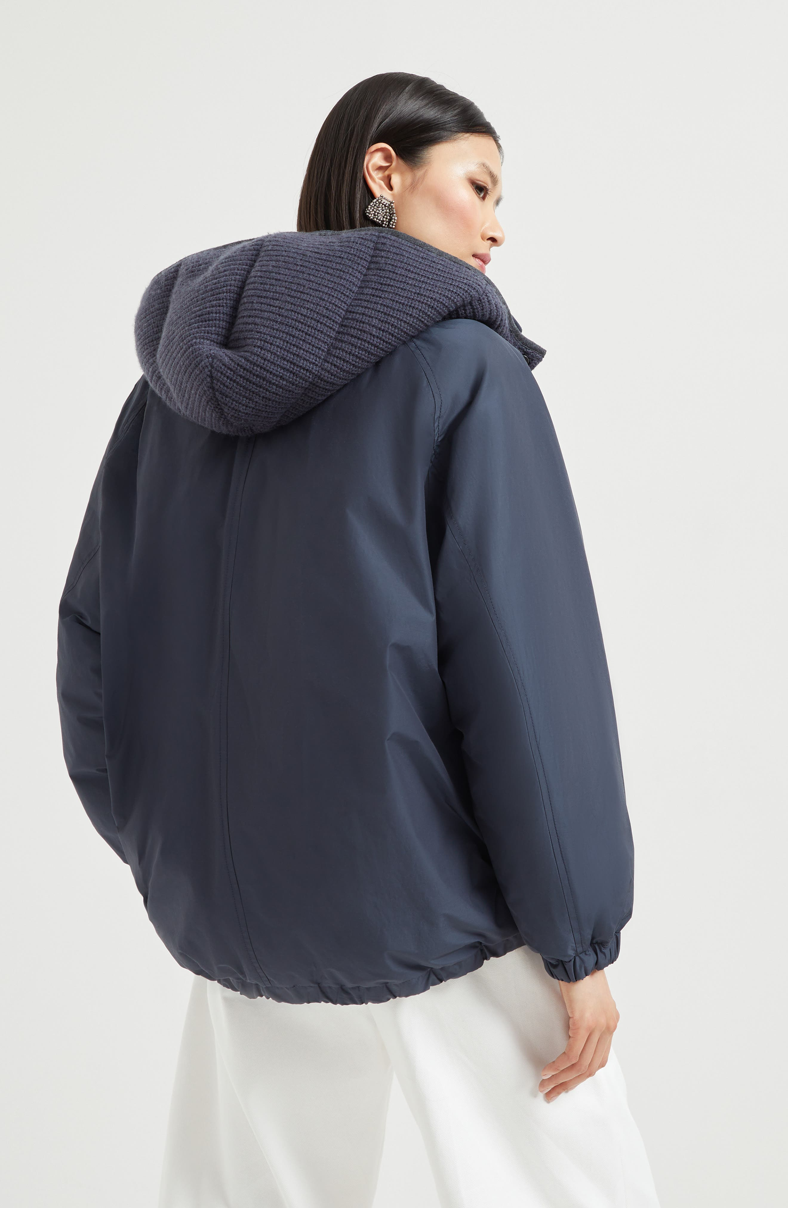 Brunello Cucinelli Water-resistant taffeta down jacket in Blue at Nordstrom - 3