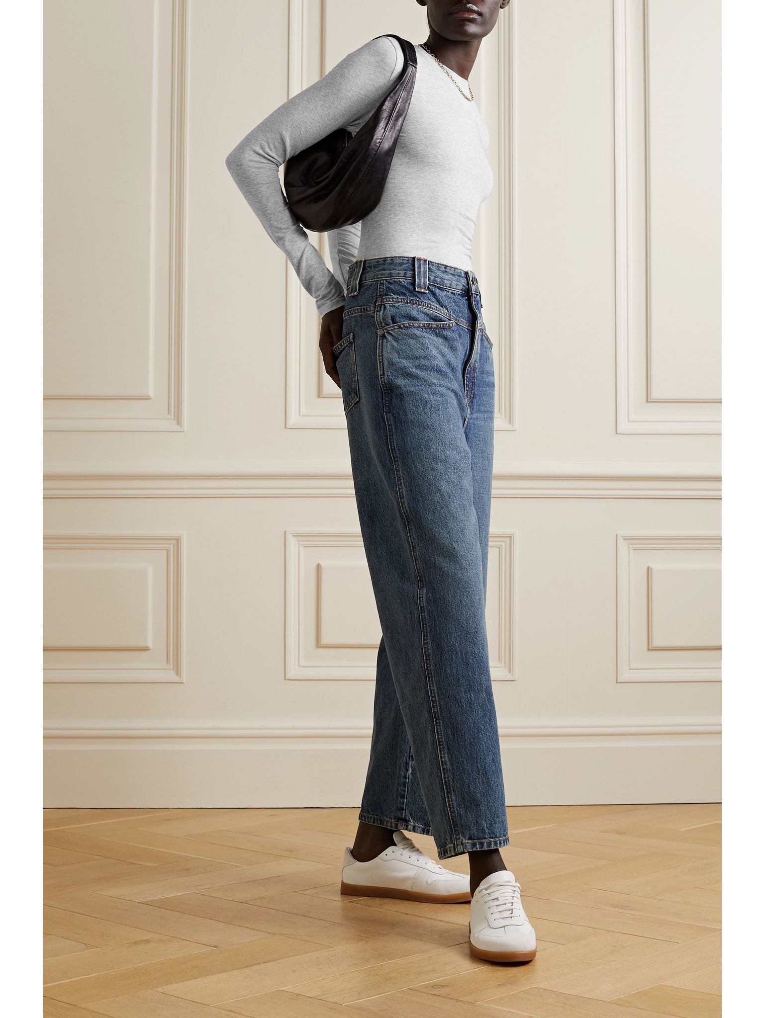 Stretch-cotton jersey top - Light Heather Gray Light gray - 2