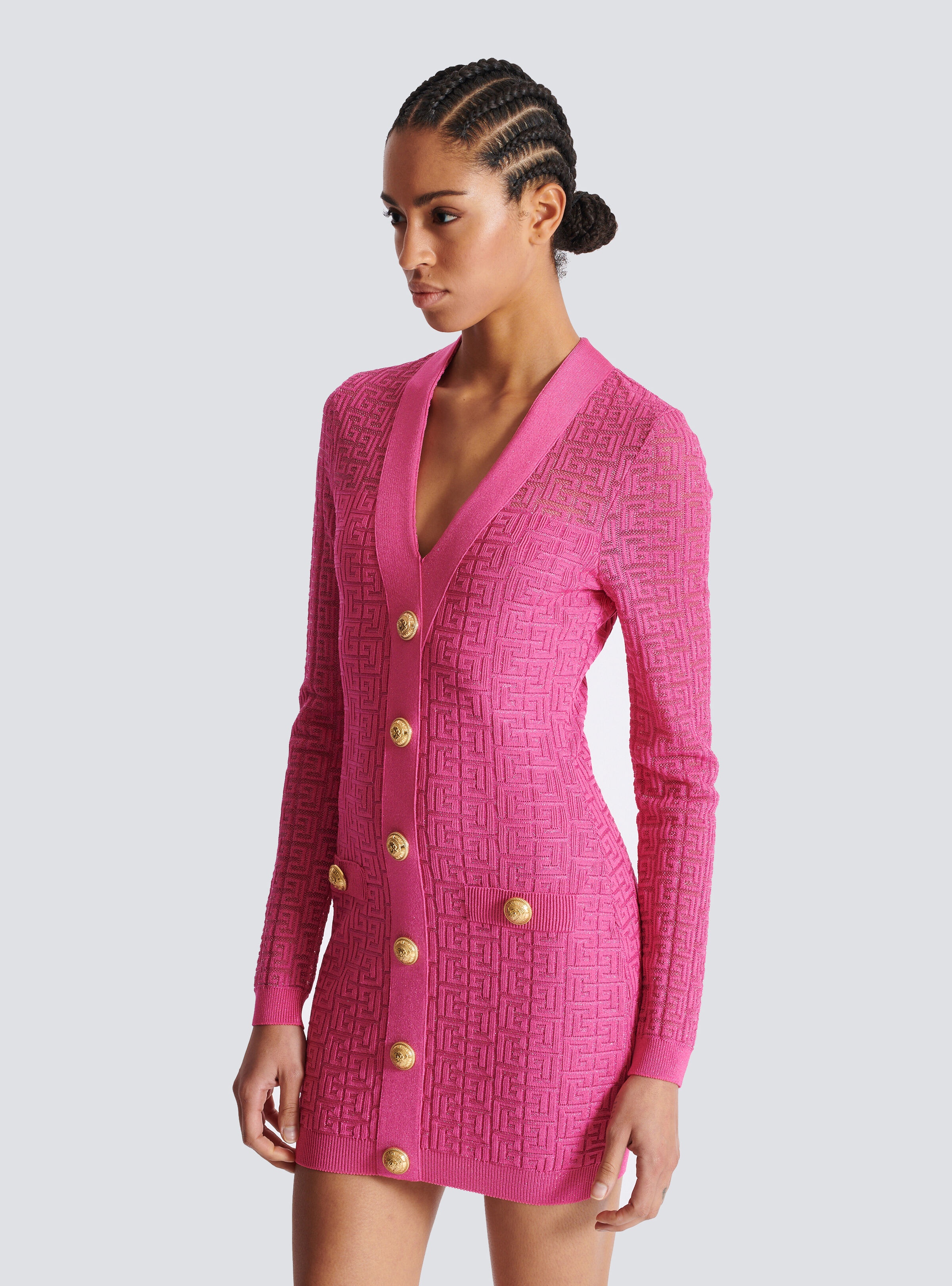 Monogrammed knit dress - 7