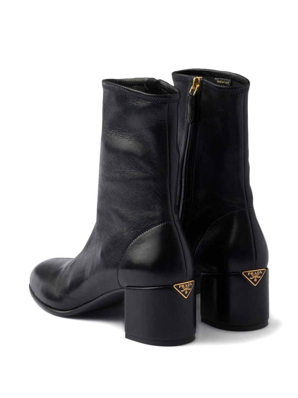 55mm leather zip-fastening block-heel boots - 3