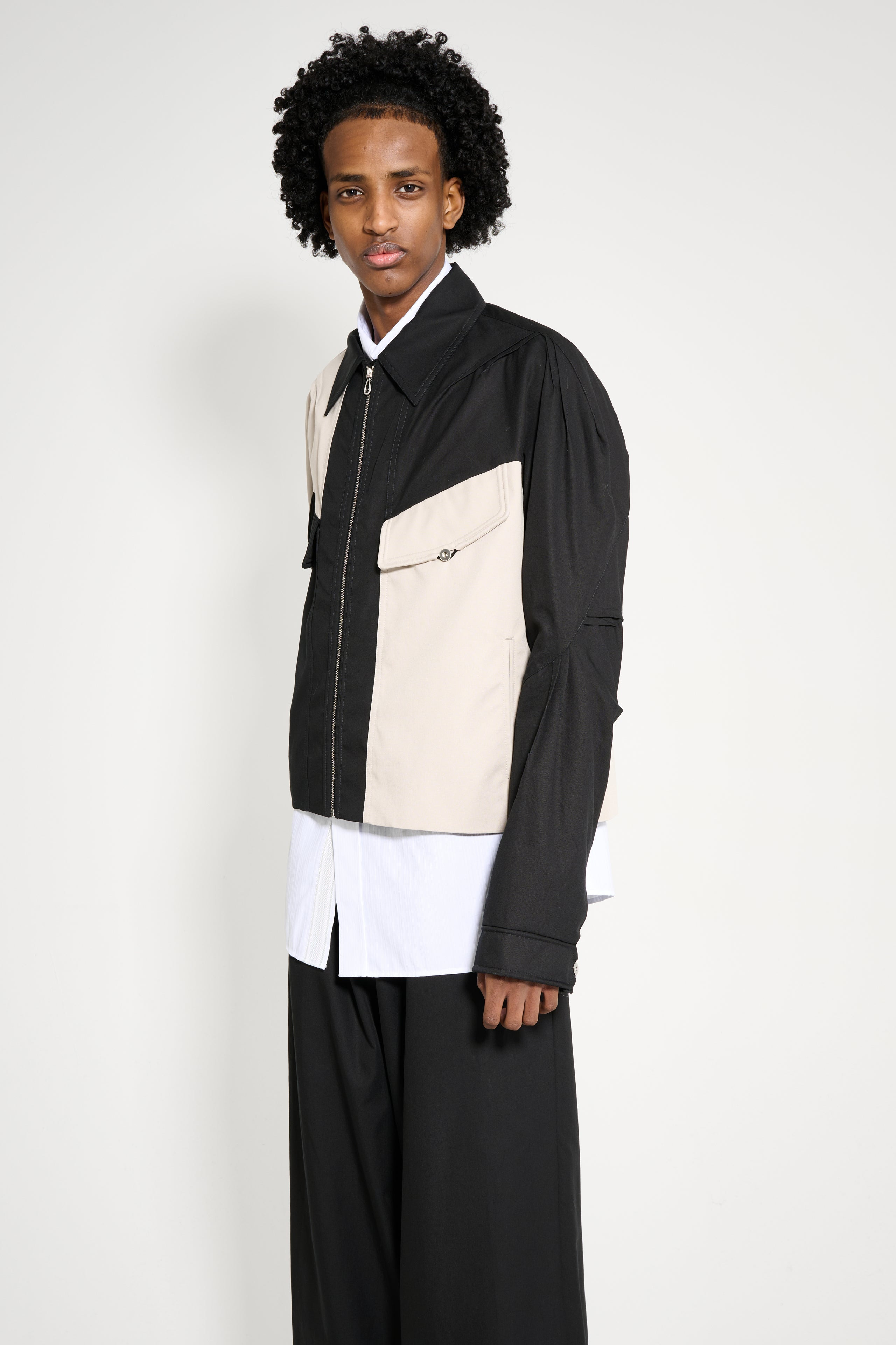 KIKO KOSTADINOV ALEC K-DART BLOUSON SEEDPEARL / BLACK SABLE - 2