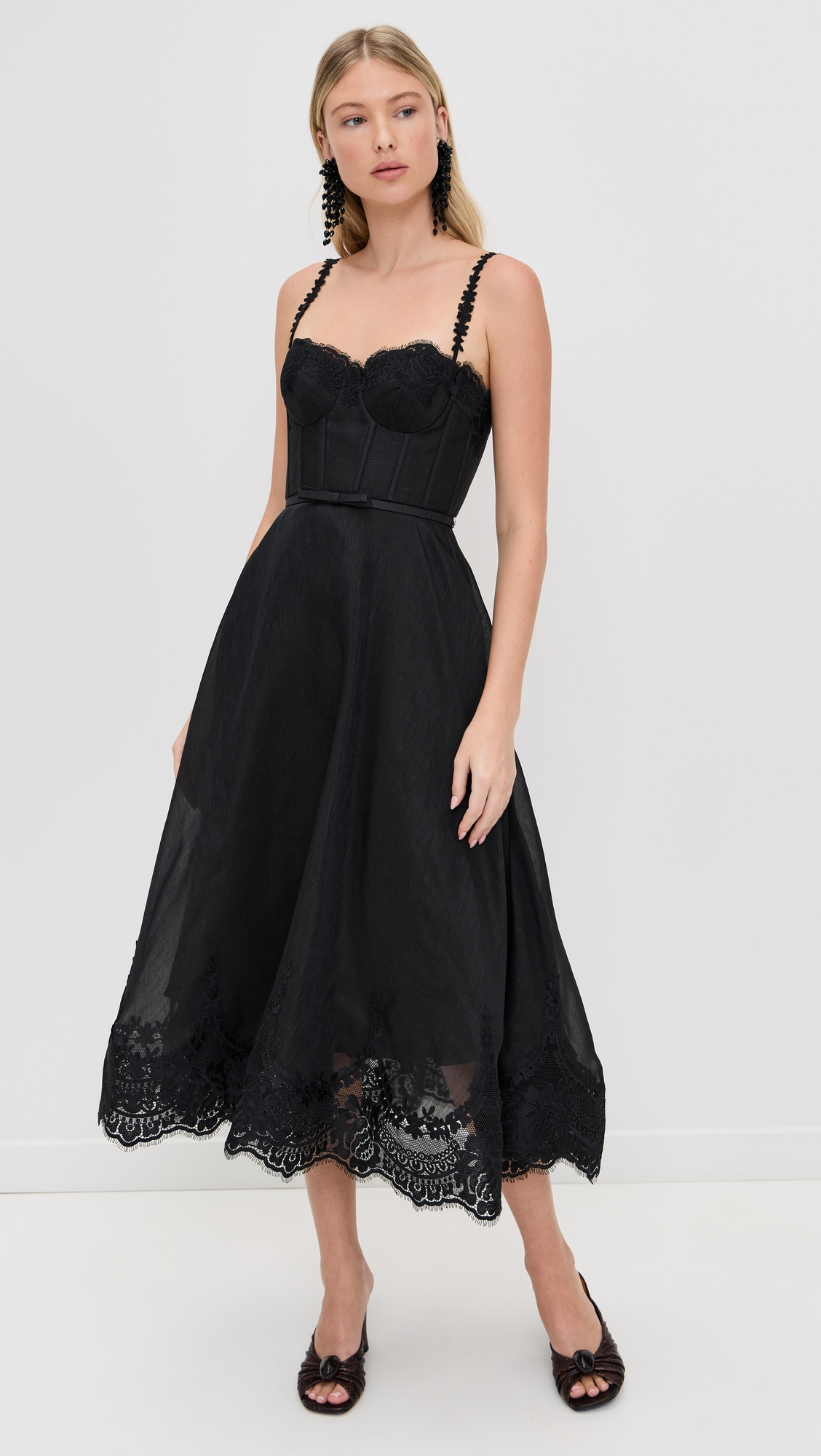 Hypnotic Lace Trim Picnic Dress - 1