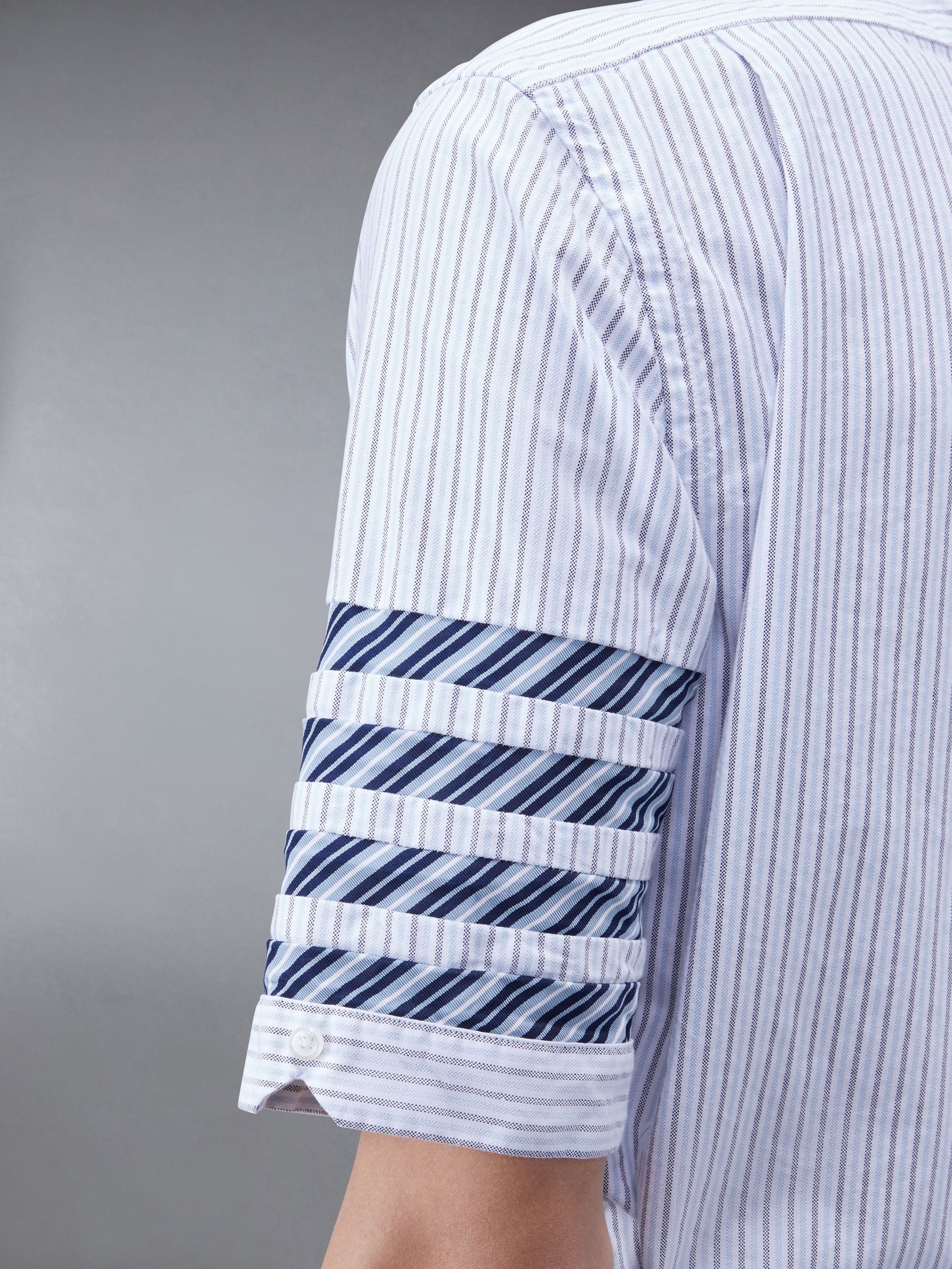 Stripe Oxford Short Sleeve Shirt - 7