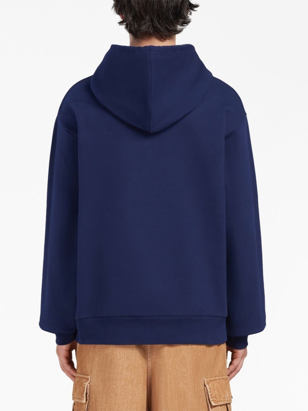 logo-print cotton hoodie - 4