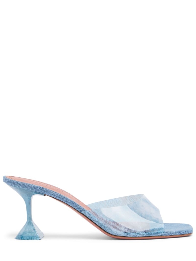 70mm Lupita denim & PVC mules - 1