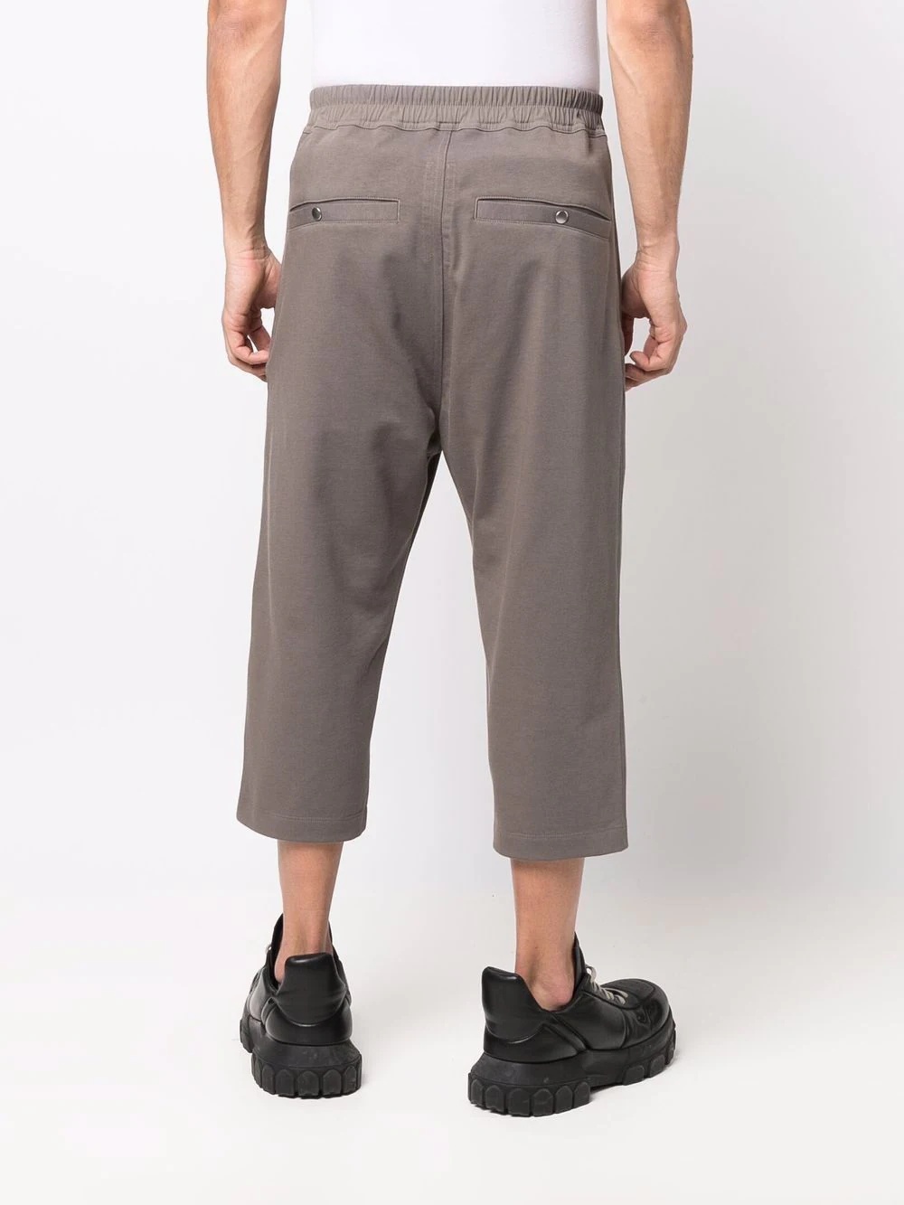 drawstring-waist cropped track trousers - 4