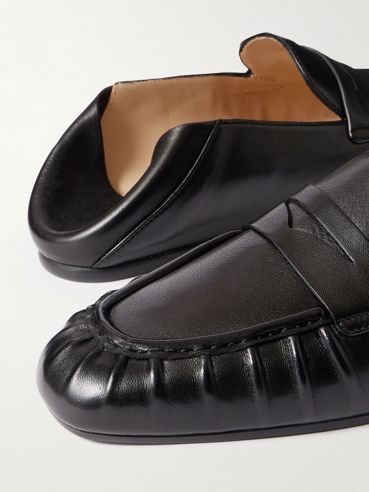 Brooks collapsible-heel leather loafers Black - 4