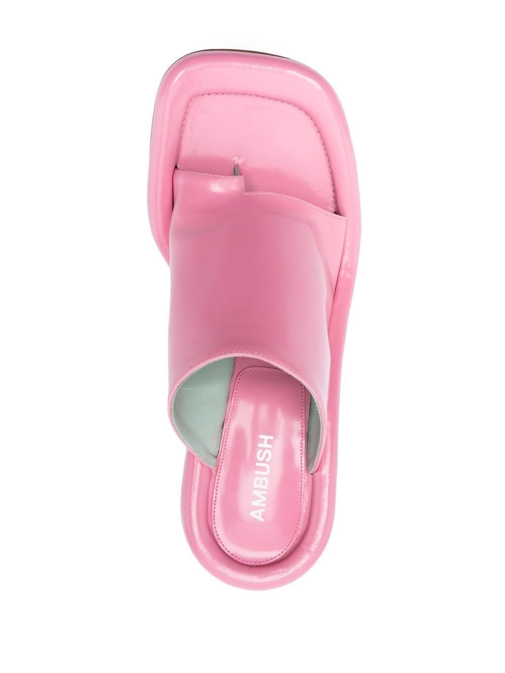 Cushion square-toe leather mules - 4
