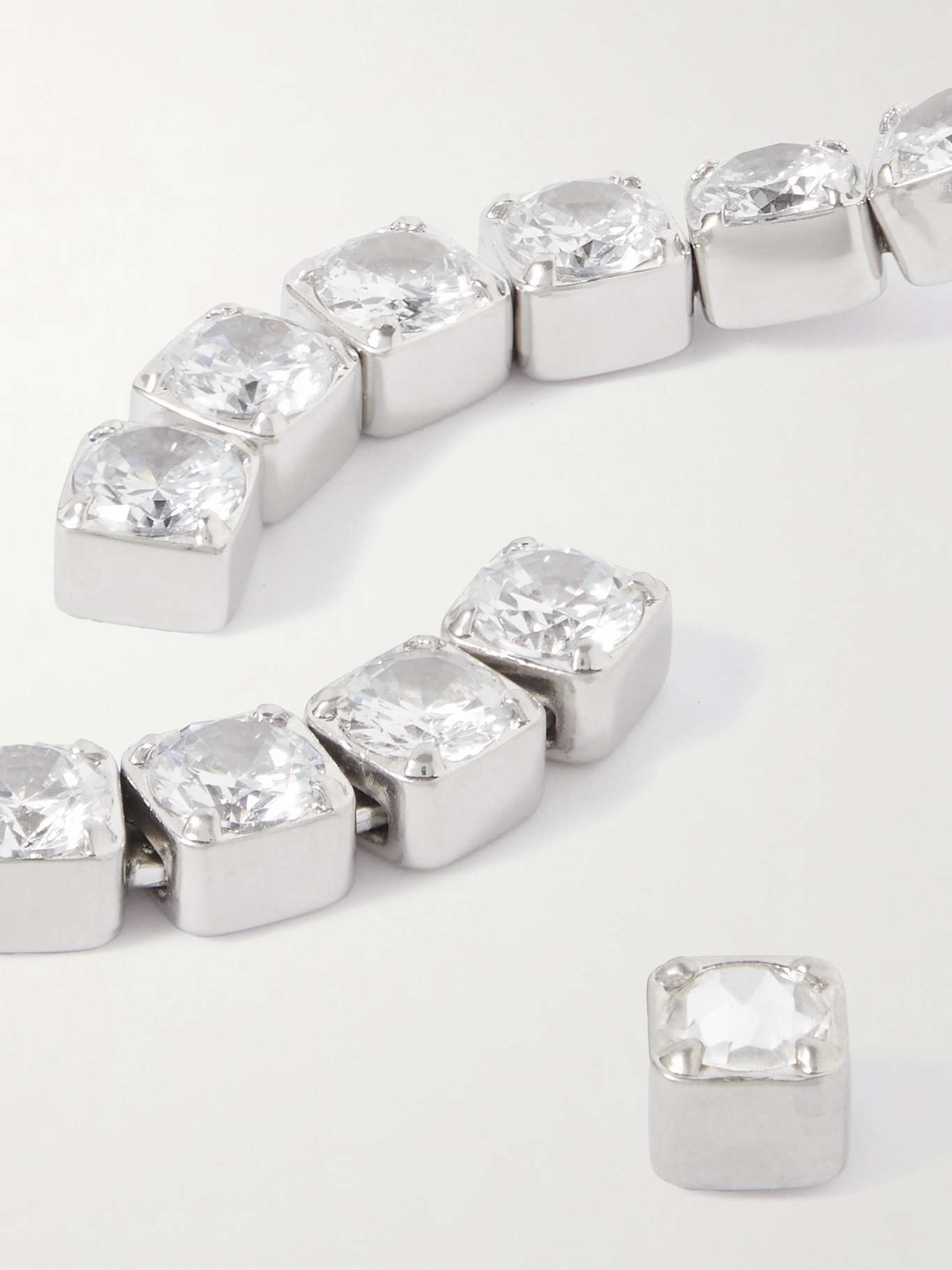 Silver-tone crystal earrings - 4
