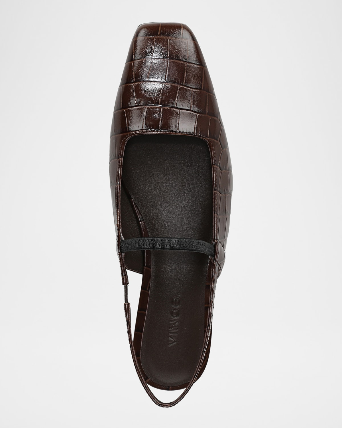 Venice Croc-Embossed Leather Slingback Flats - 4