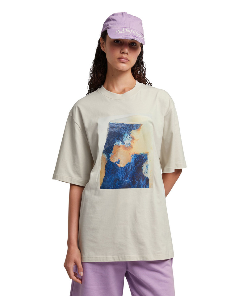 MSGM Gabardine cotton baseball cap with distressed effect and embroidered label outlook