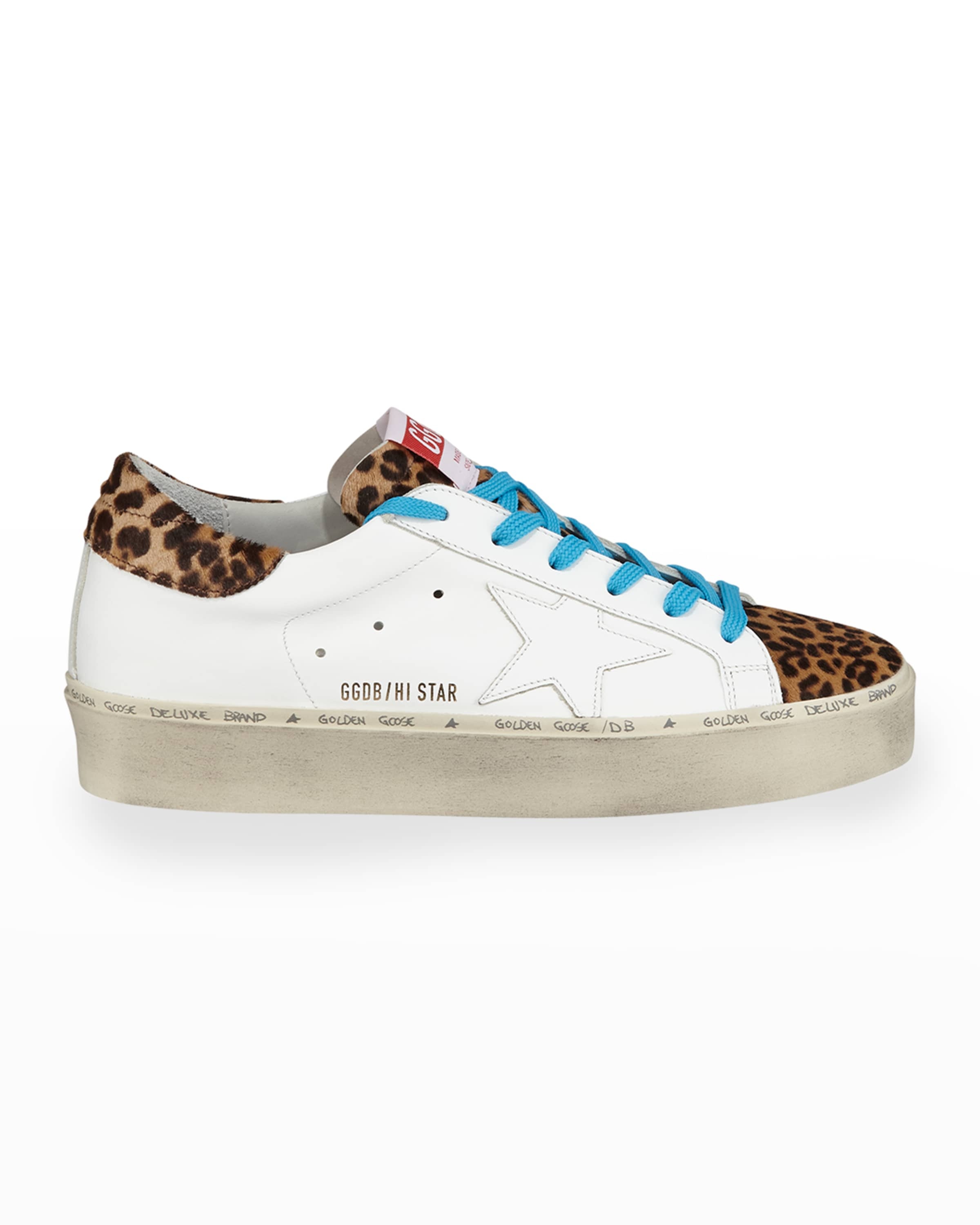 Hi Star Leather & Leopard Platform Sneakers - 1