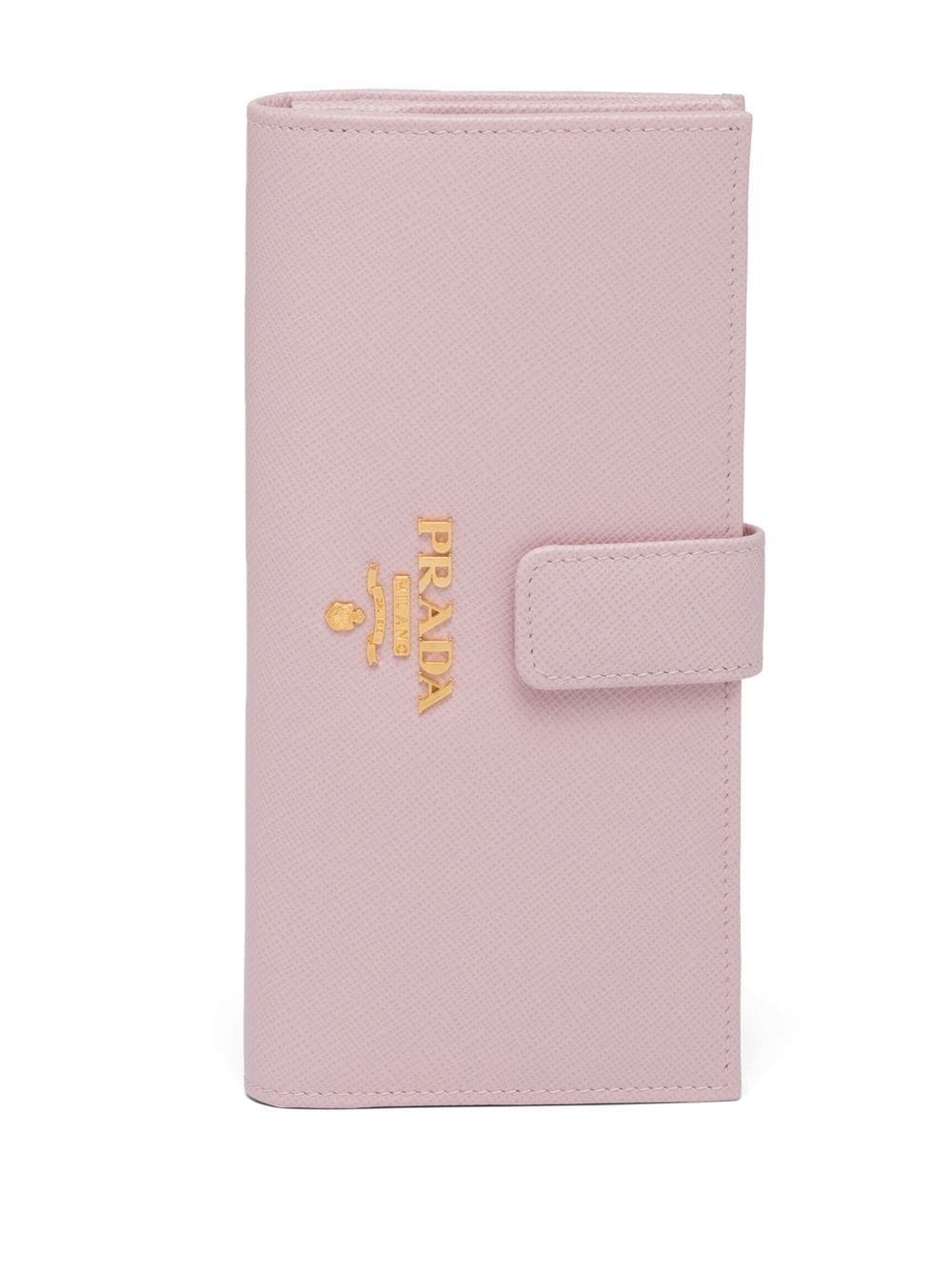 logo-lettering Saffiano wallet - 1