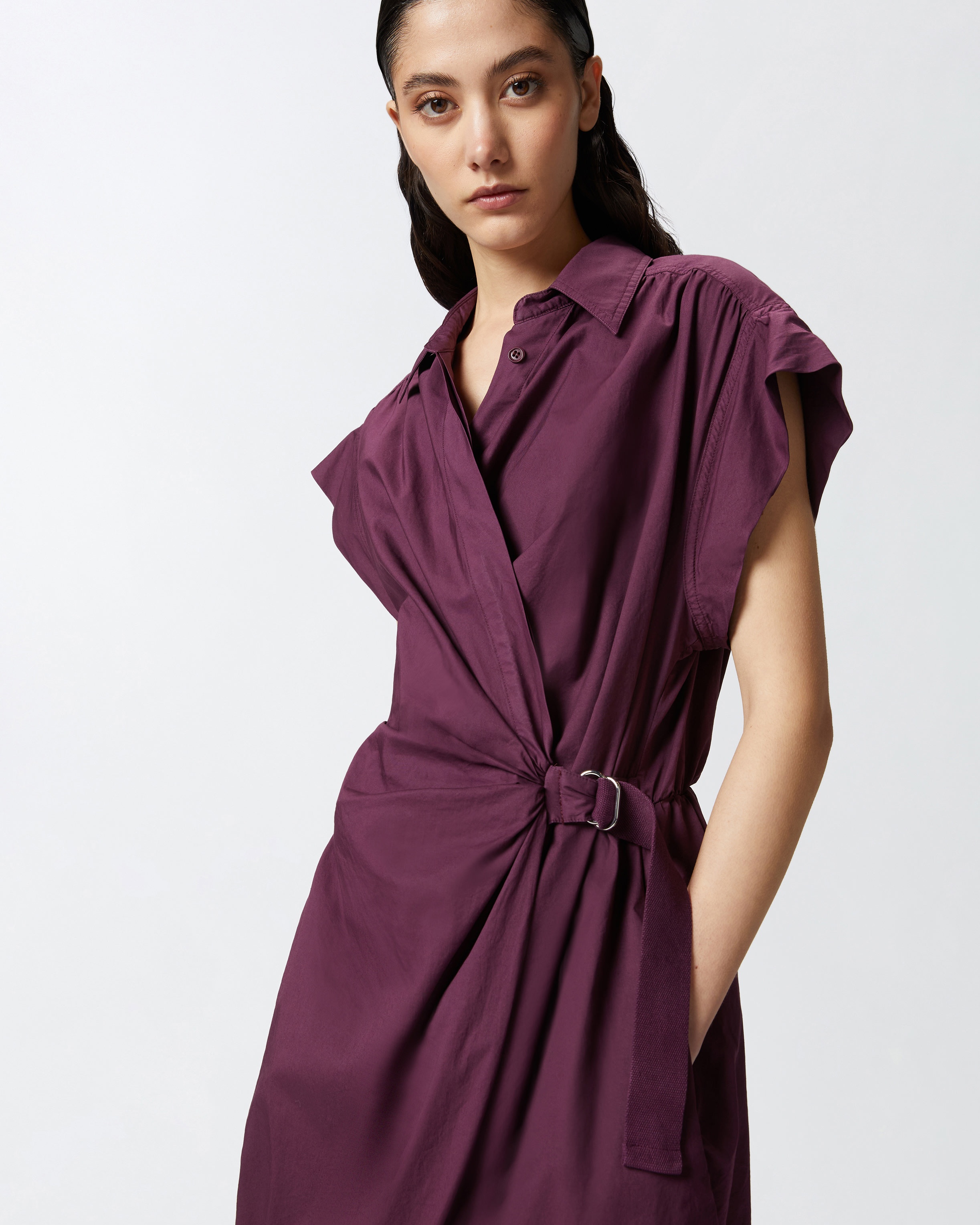 SHORT SHIRT DRESS WITH CRISSCROSS - 5