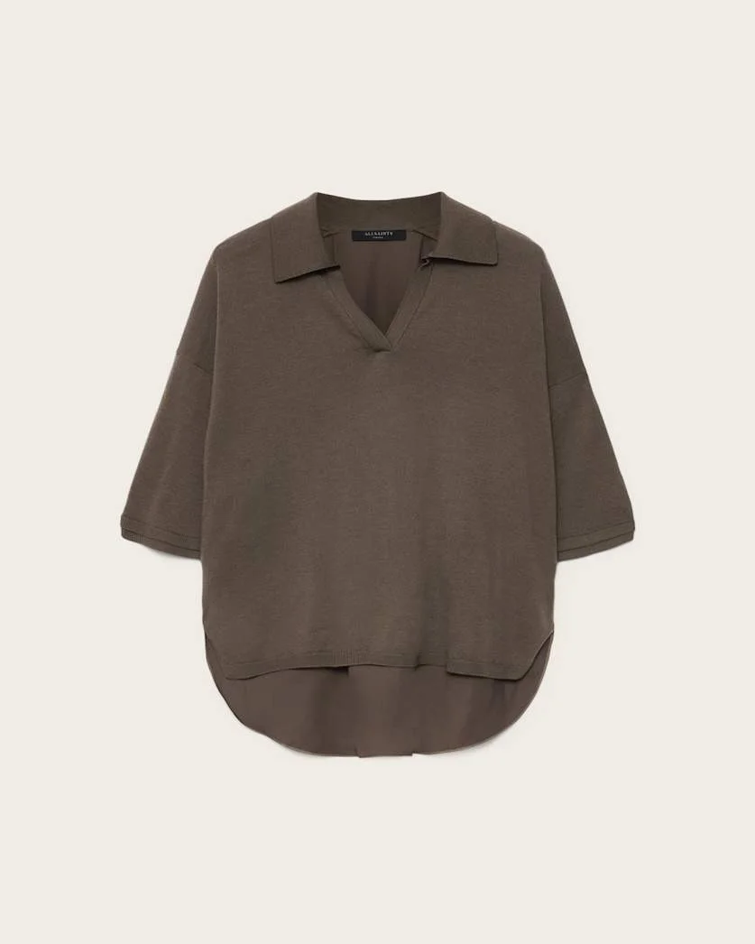 BERN SHORT SLEEVE WOVEN WOOL POLO - 1