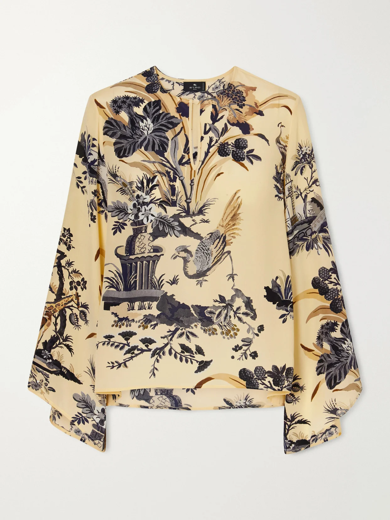 Floral-printed Silk Crepe De Chine Blouse - 1