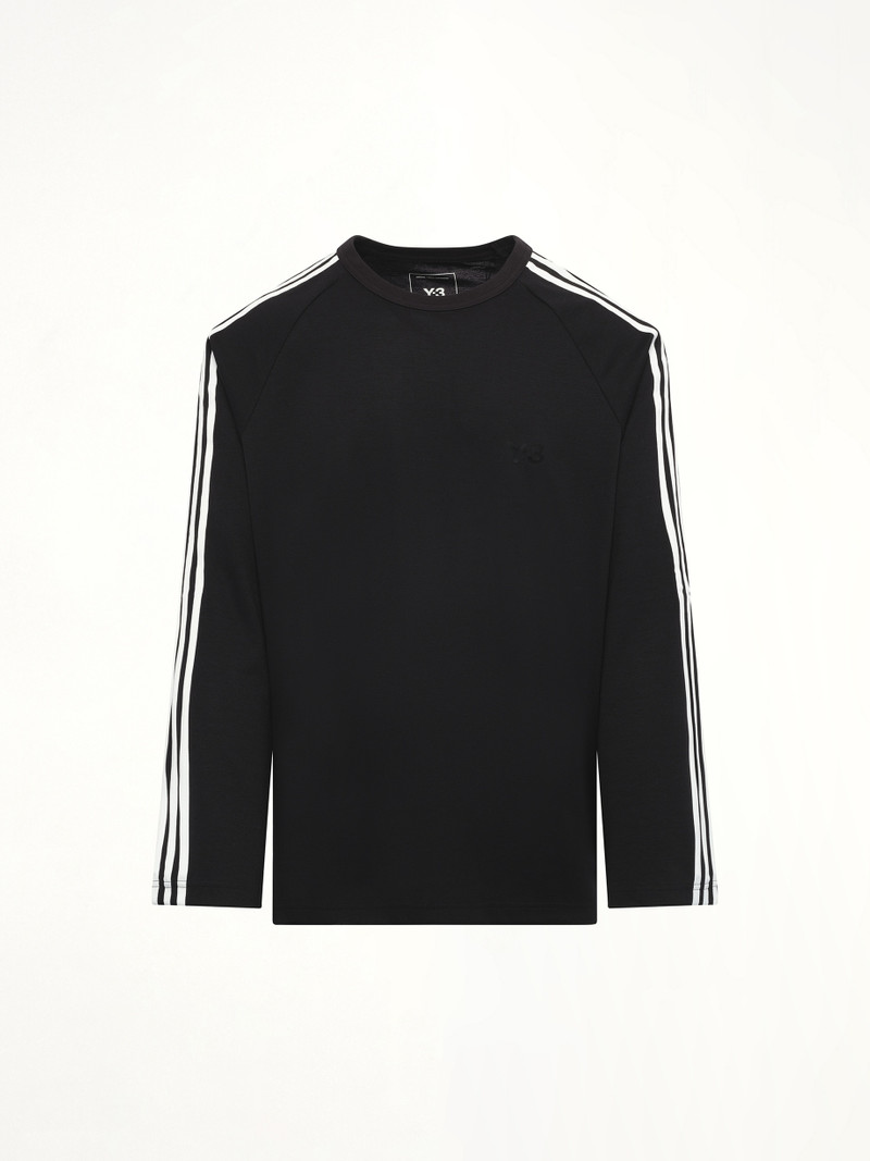 Y-3 Wire Stripe Long Sleeve T-Shirt in Black outlook
