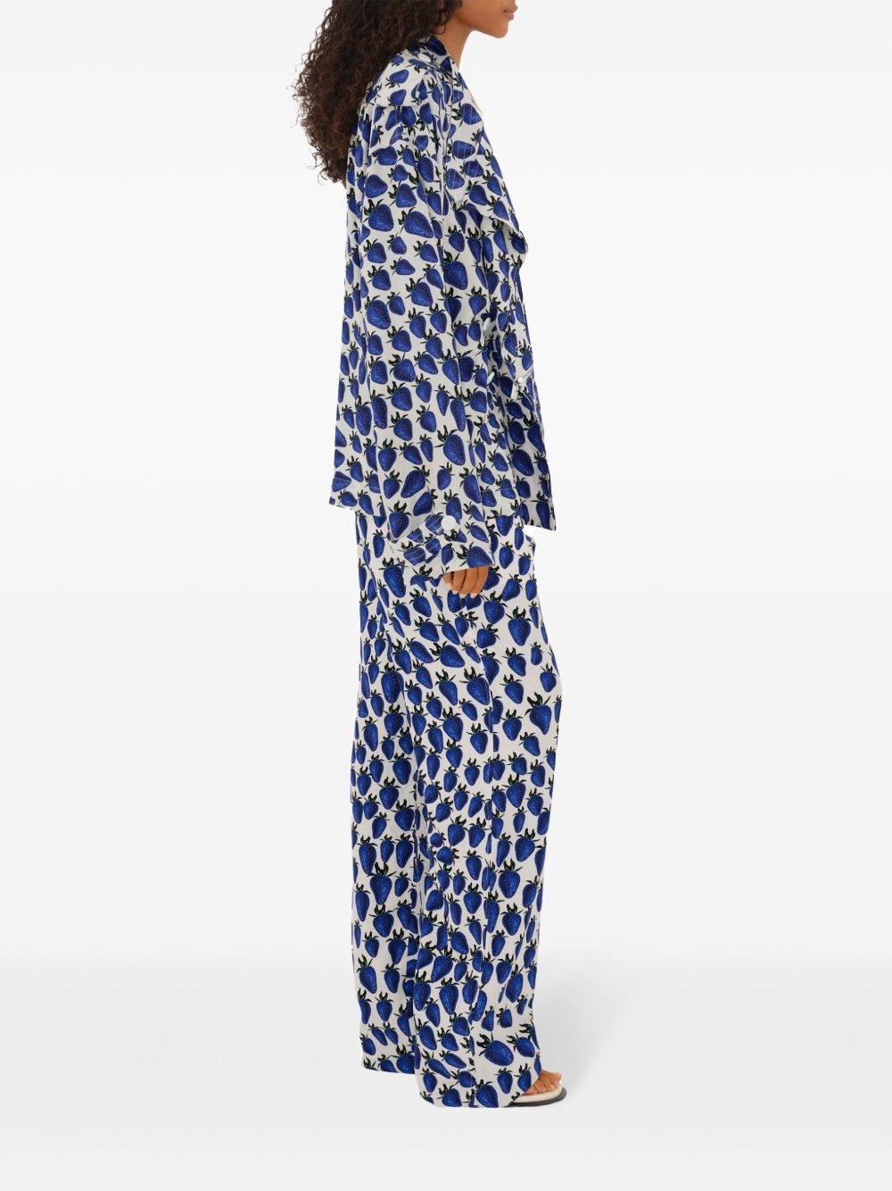 strawberry graphic-print trousers - 4