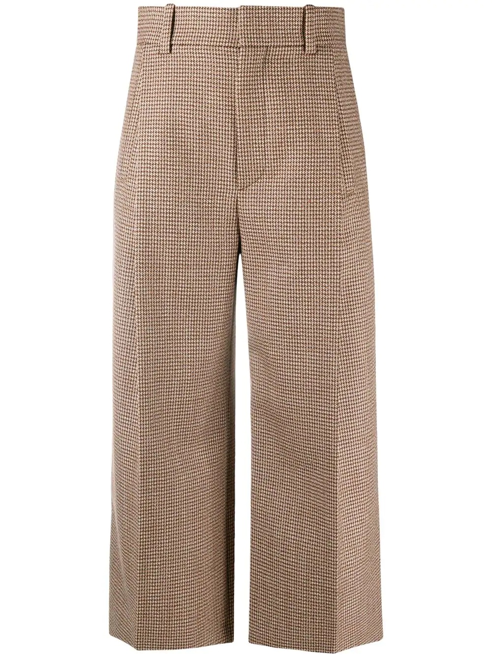 cropped houndstooth trousers - 1