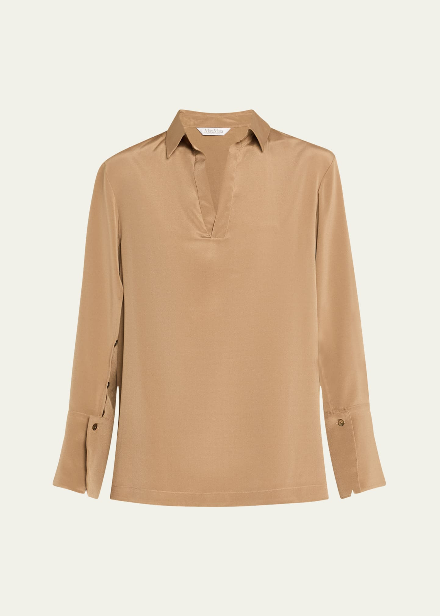 Dover Silk Stretch Collared Top - 1