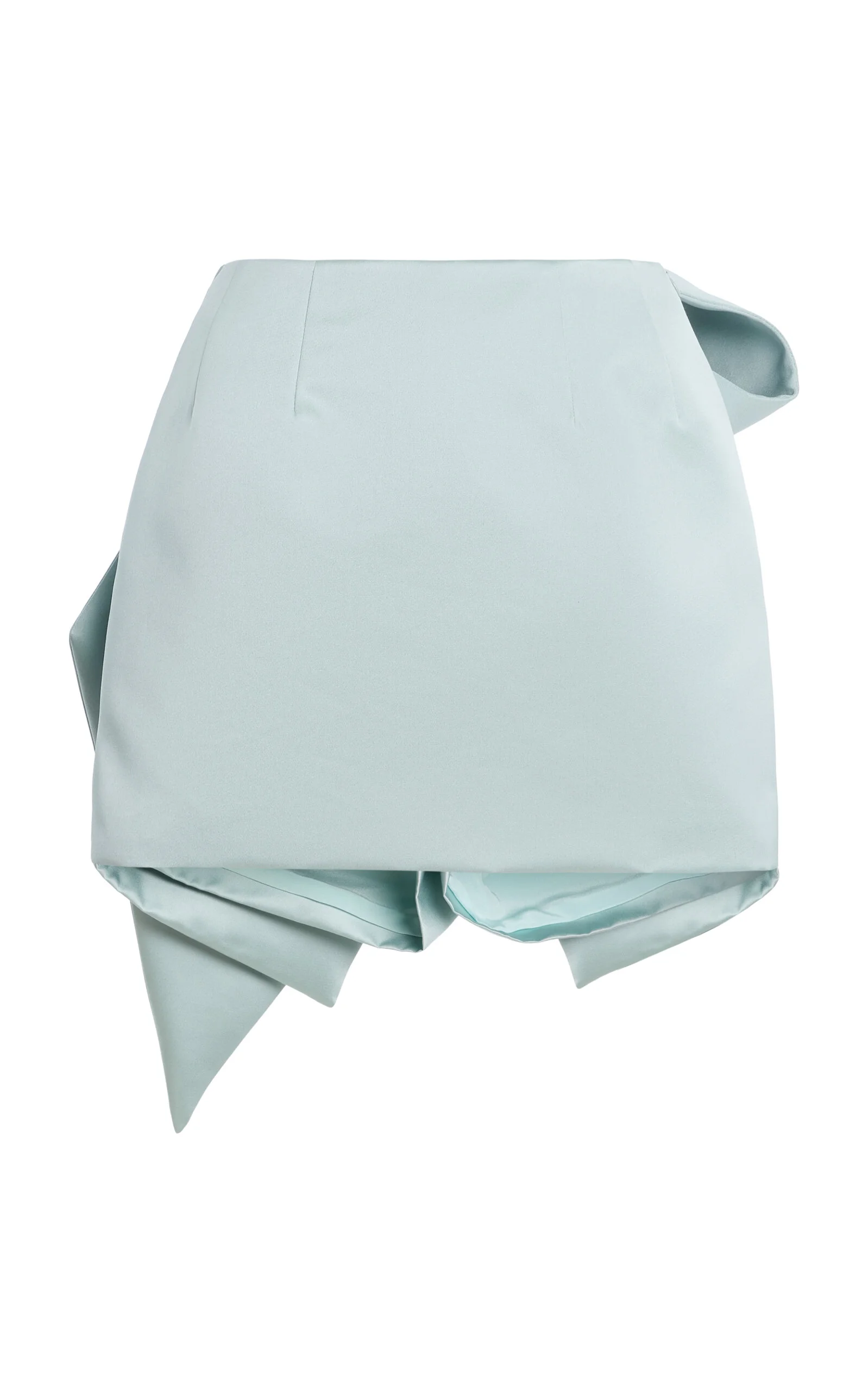 Draped Satin Mini Skort light blue - 1