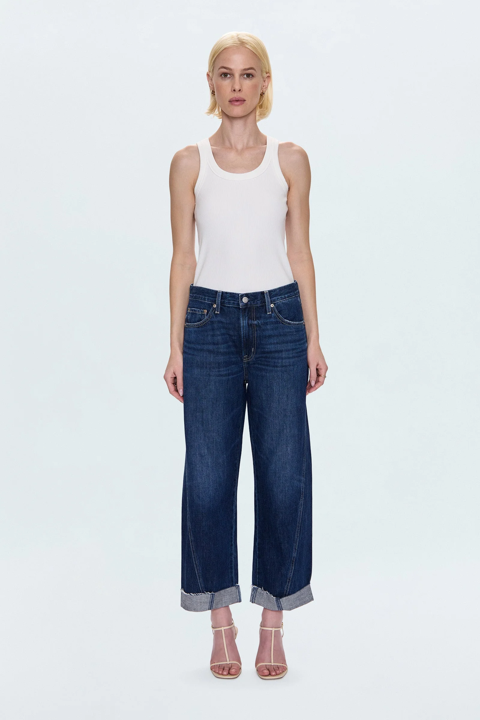 KACEY MID RISE CUFFED STRAIGHT JEAN - CULTIVATE - 1