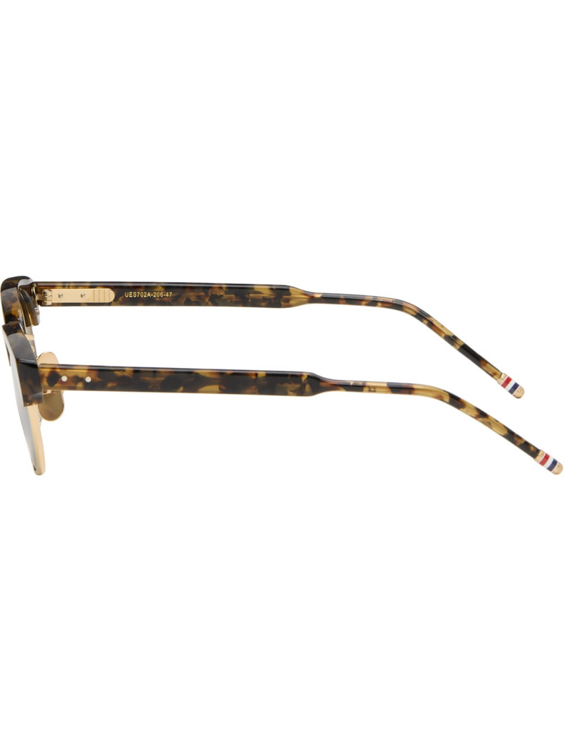 Brown Acetate & Titanium Oval Sunglasses 3