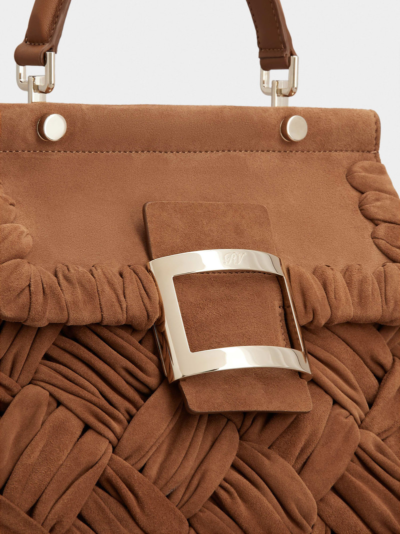 Viv' Cabas Foulard Metal Buckle Bag in Suede 8