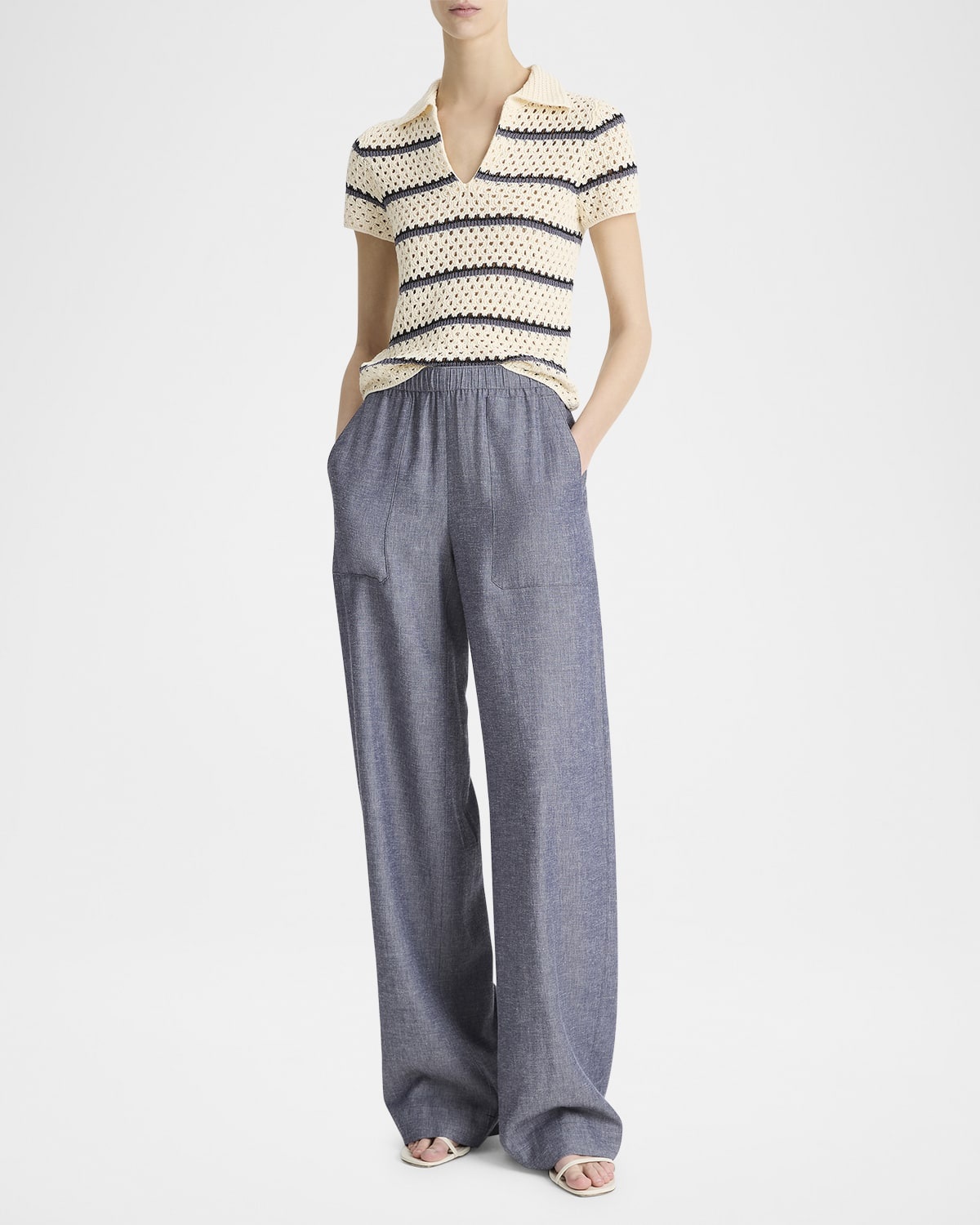 Mid-Rise Casual Pull-On Pants - 1