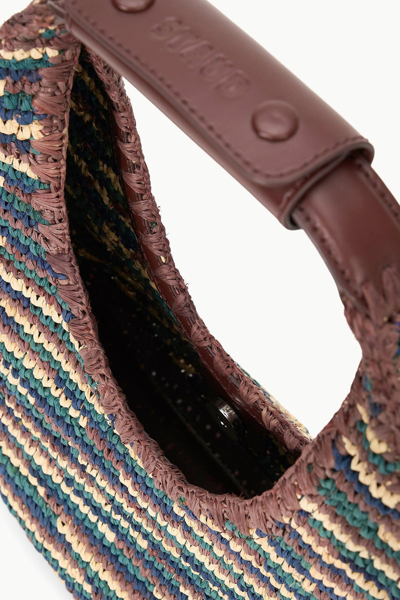 STAUD MOON RAFFIA TOTE BAG MIXED RAFFIA 4