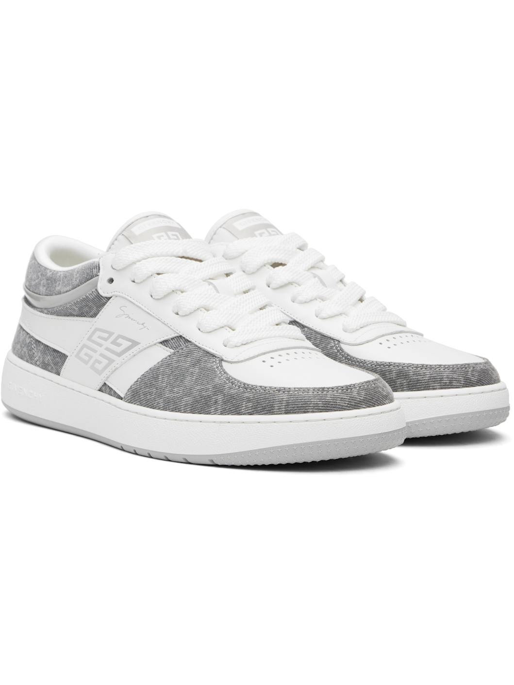 White & Gray G Move Sneakers - 4