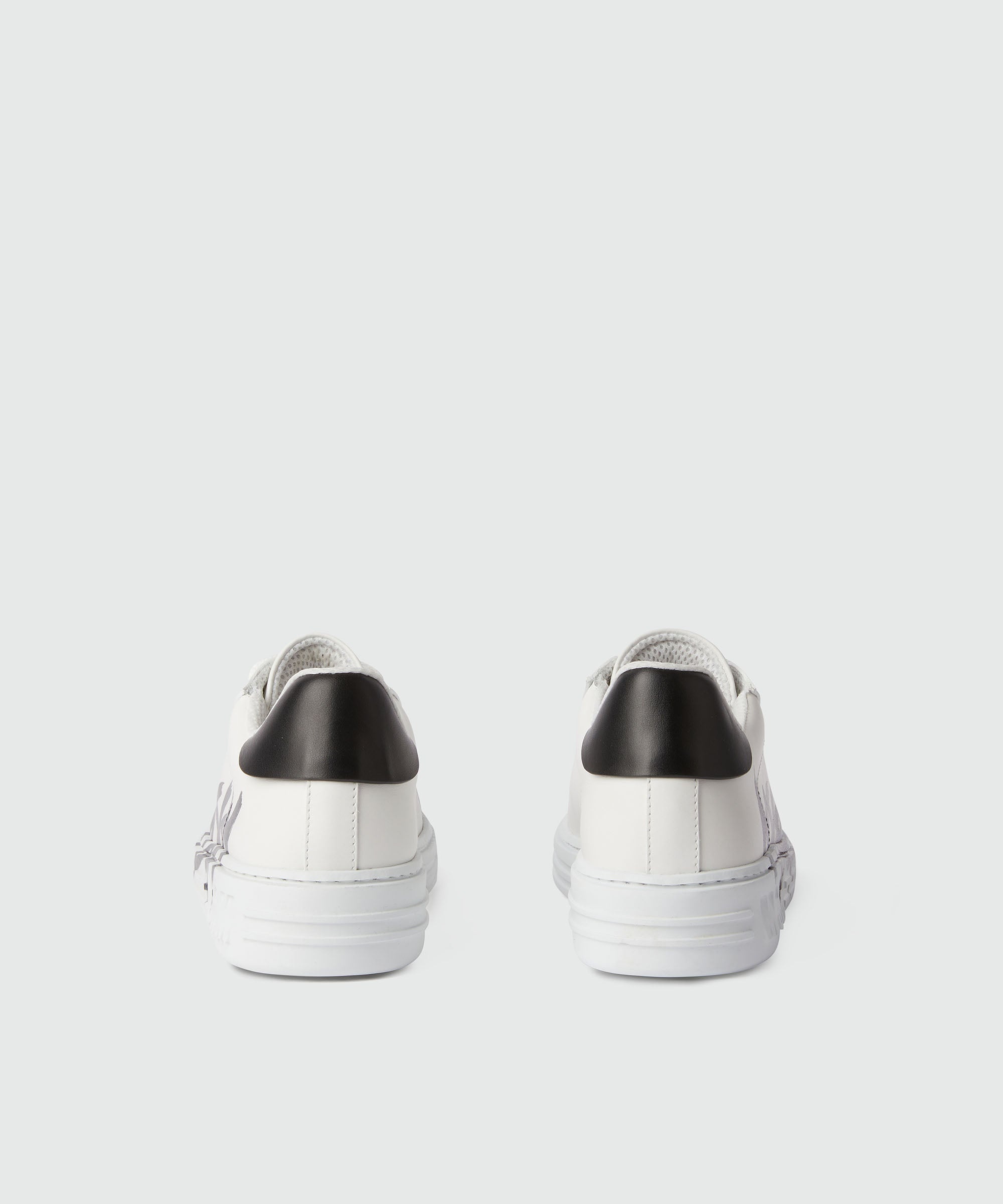 Leather MSGM brushstroke logo sneakers - 3