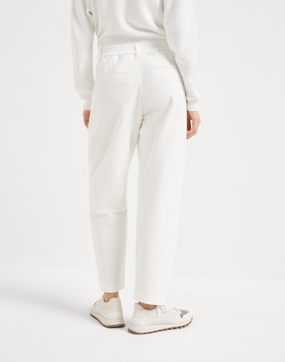 Brunello Cucinelli Stretch cotton couture interlock baggy trousers outlook