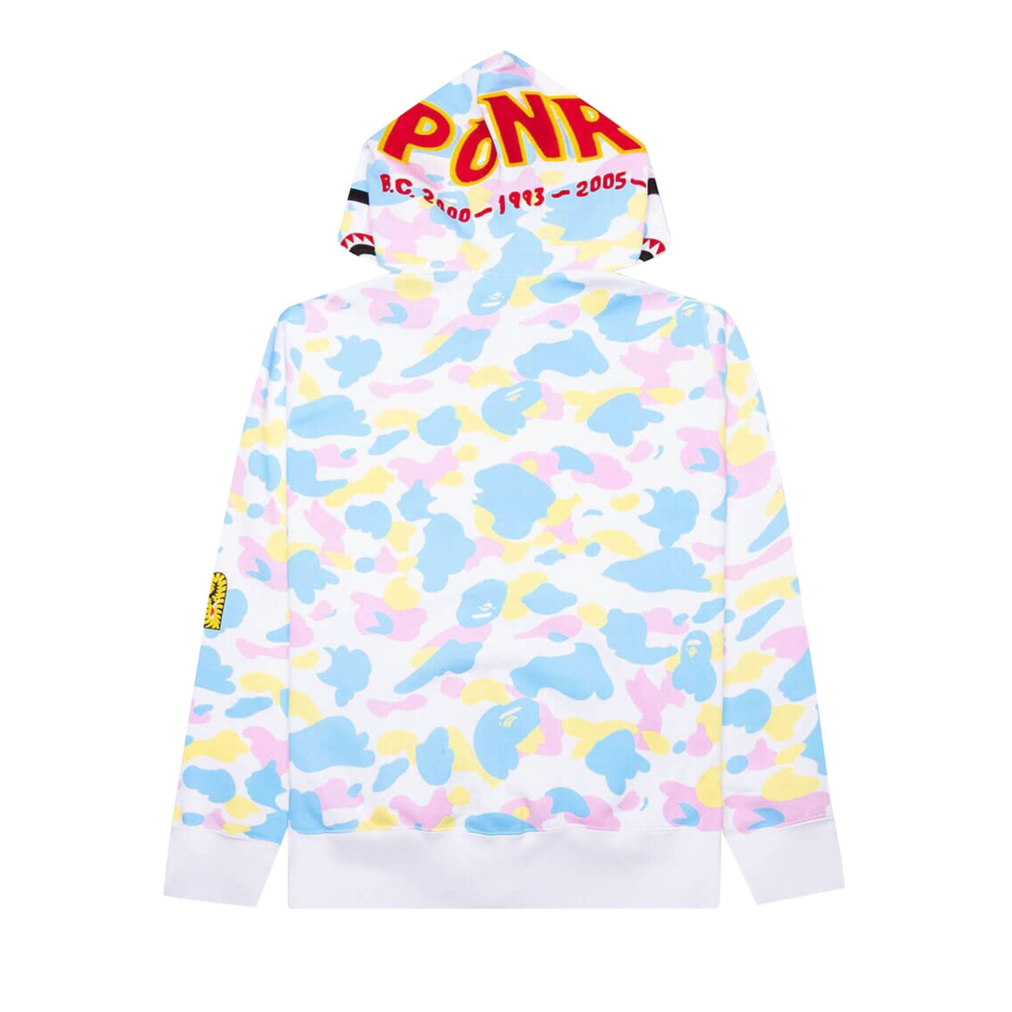 BAPE Multi Camo 2nd Shark Full Zip Hoodie 'White' - 2
