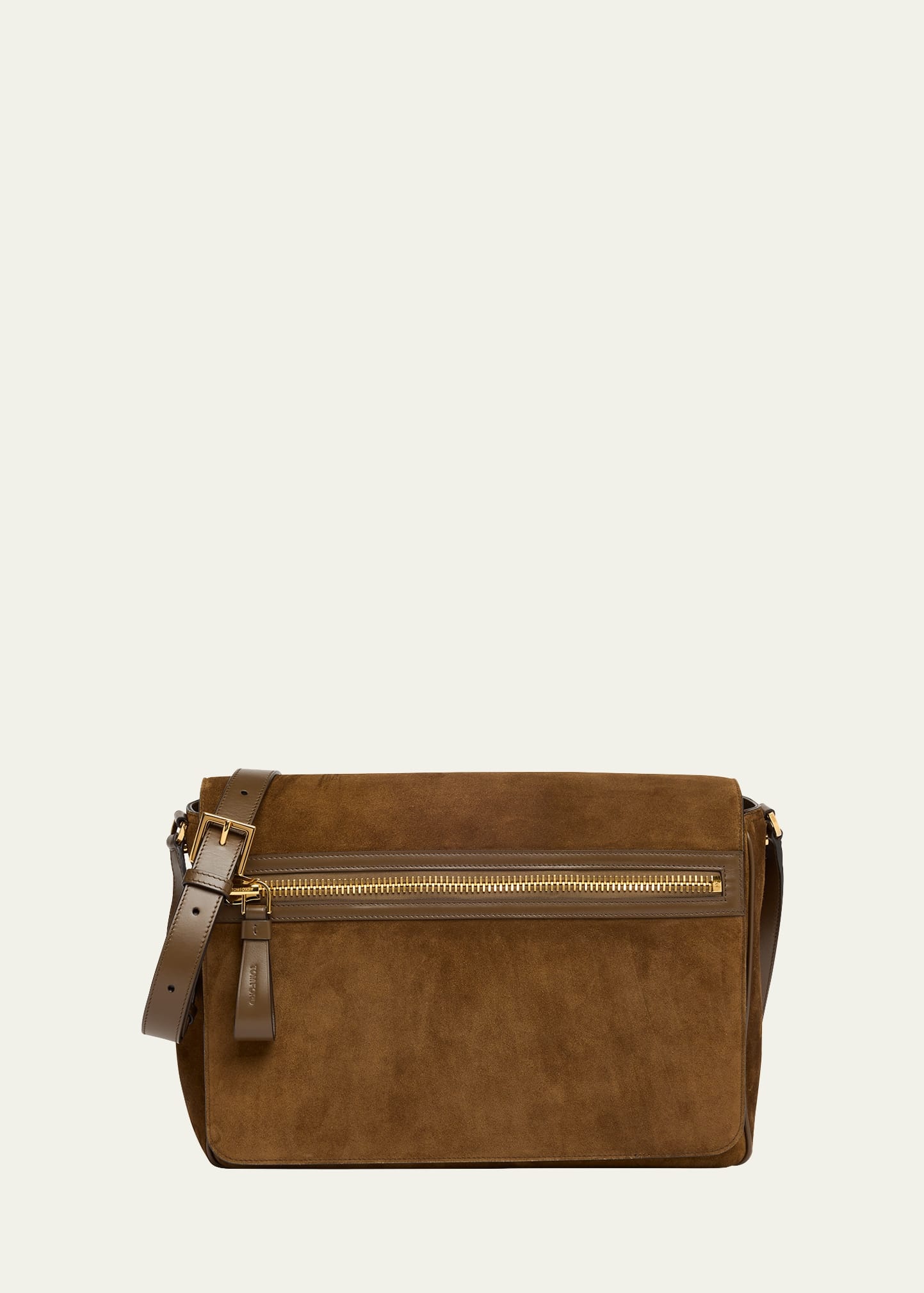 Men's Buckley Suede Large Flap Messenger Bag - 1