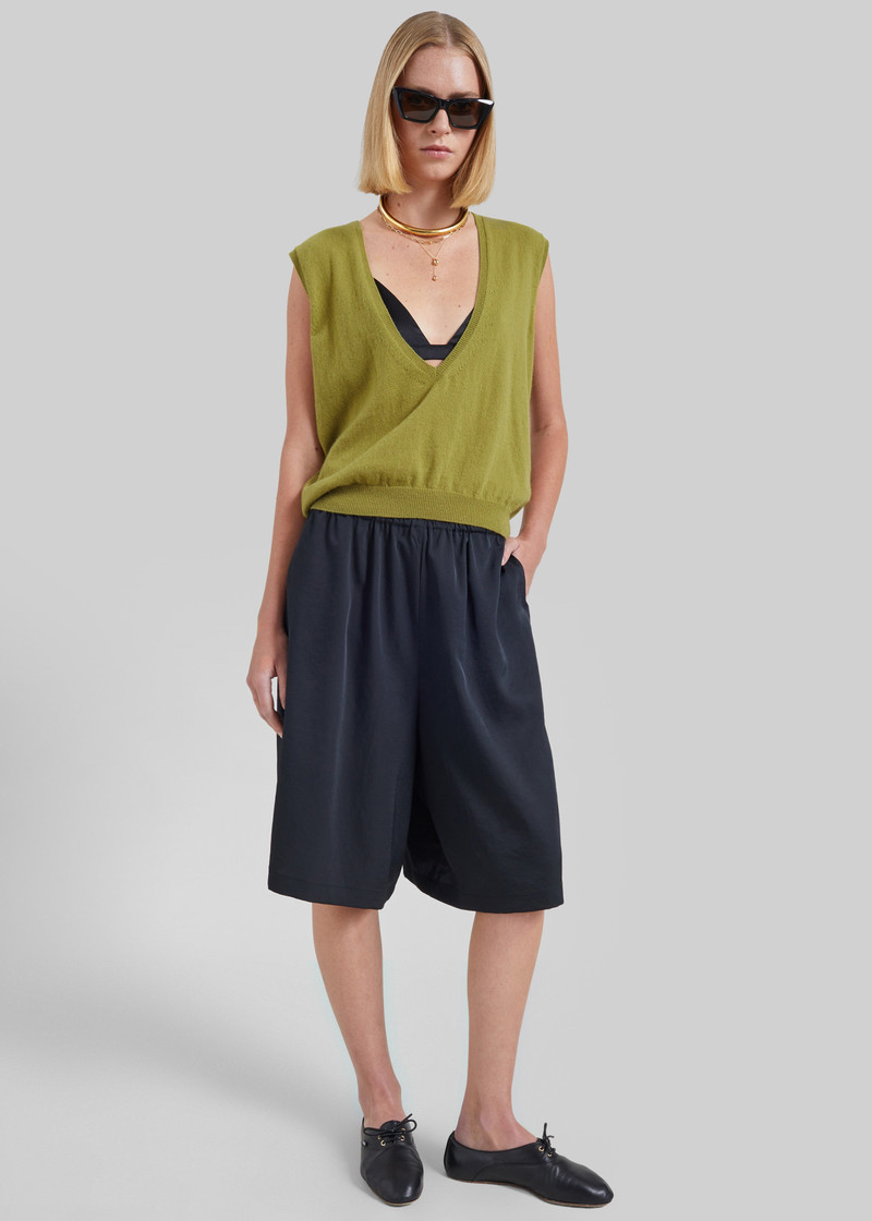 Lizan Deep V Neck Knit Vest - Chartreuse 3