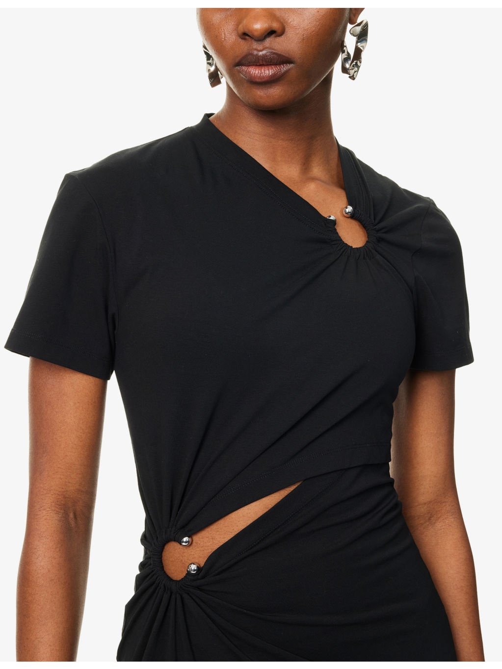 Ring Ruched Stretch-Cotton Jersey Maxi Dress - 5