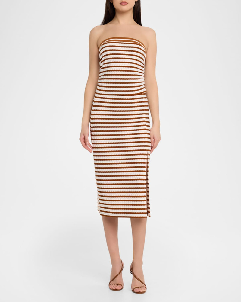 RAMY BROOK Venus Textured Stripe Midi Skirt outlook
