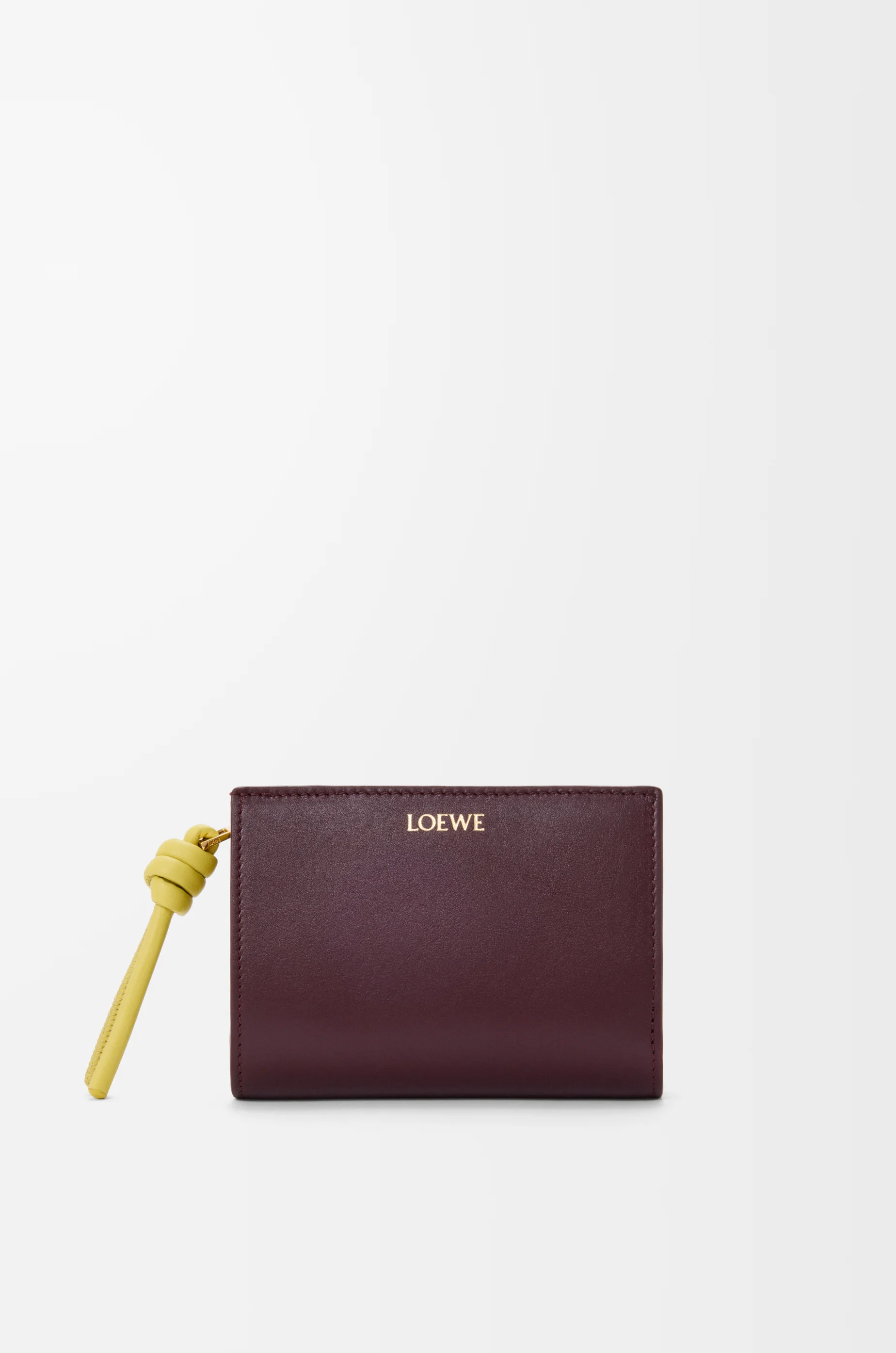 Knot compact wallet in shiny nappa calfskin - 1