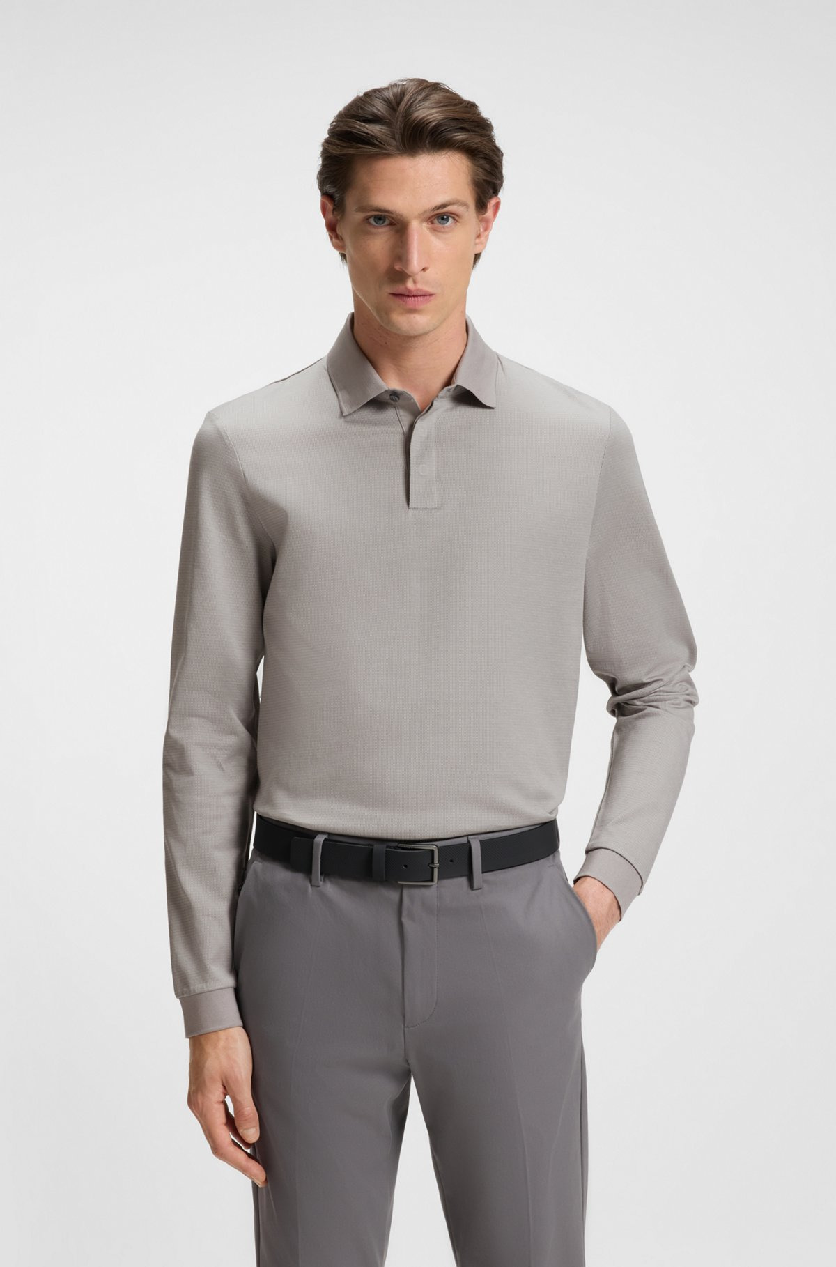 MERCERISED-COTTON POLO SHIRT WITH PLAIN COLLAR - 2