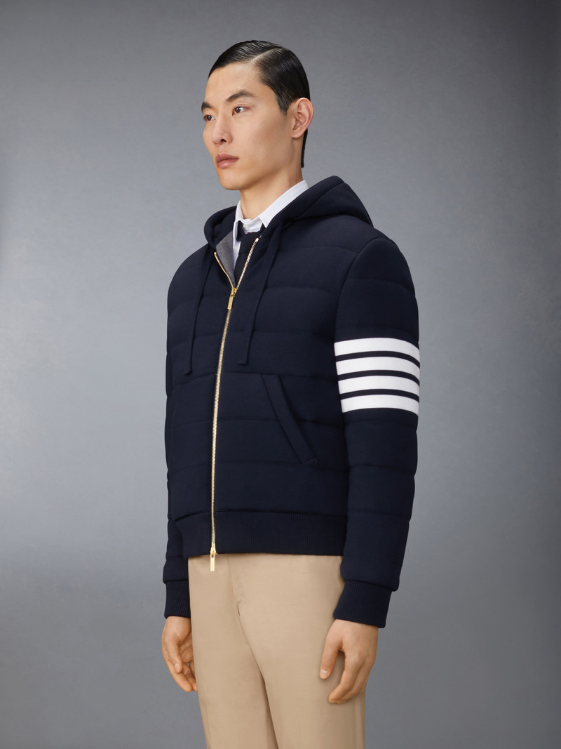 Merino Wool Jersey Stitch Padded 4-Bar Zip up Hoodie 3