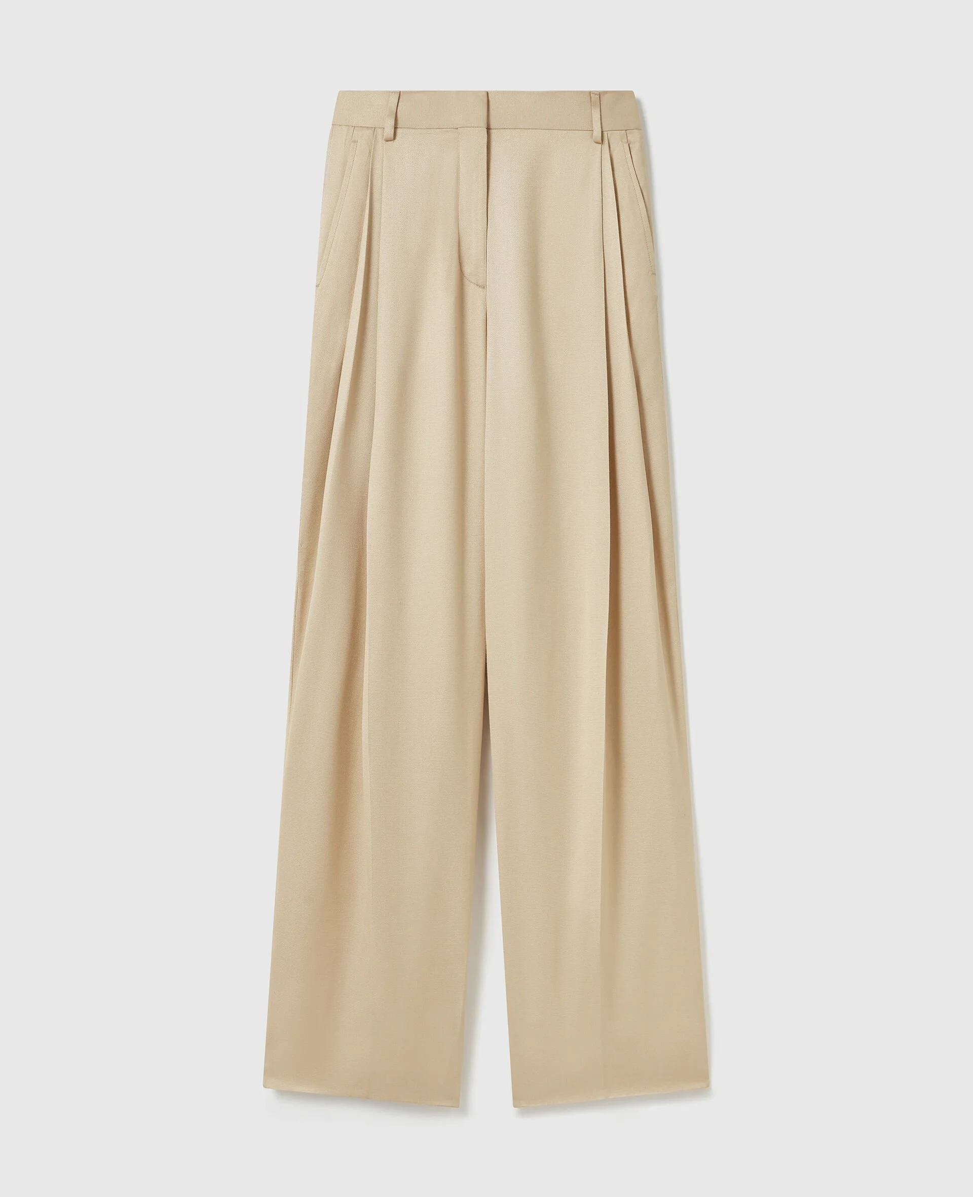 Textured Lightweight Straight Trousers - 1
