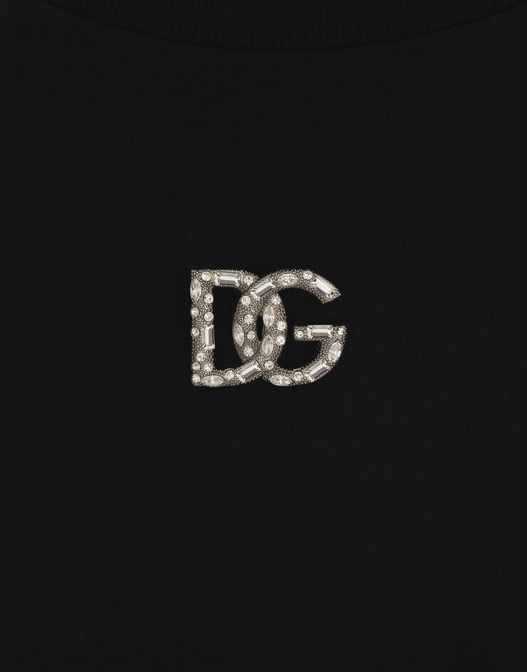 Jersey T-shirt with crystal DG embellishment - 4