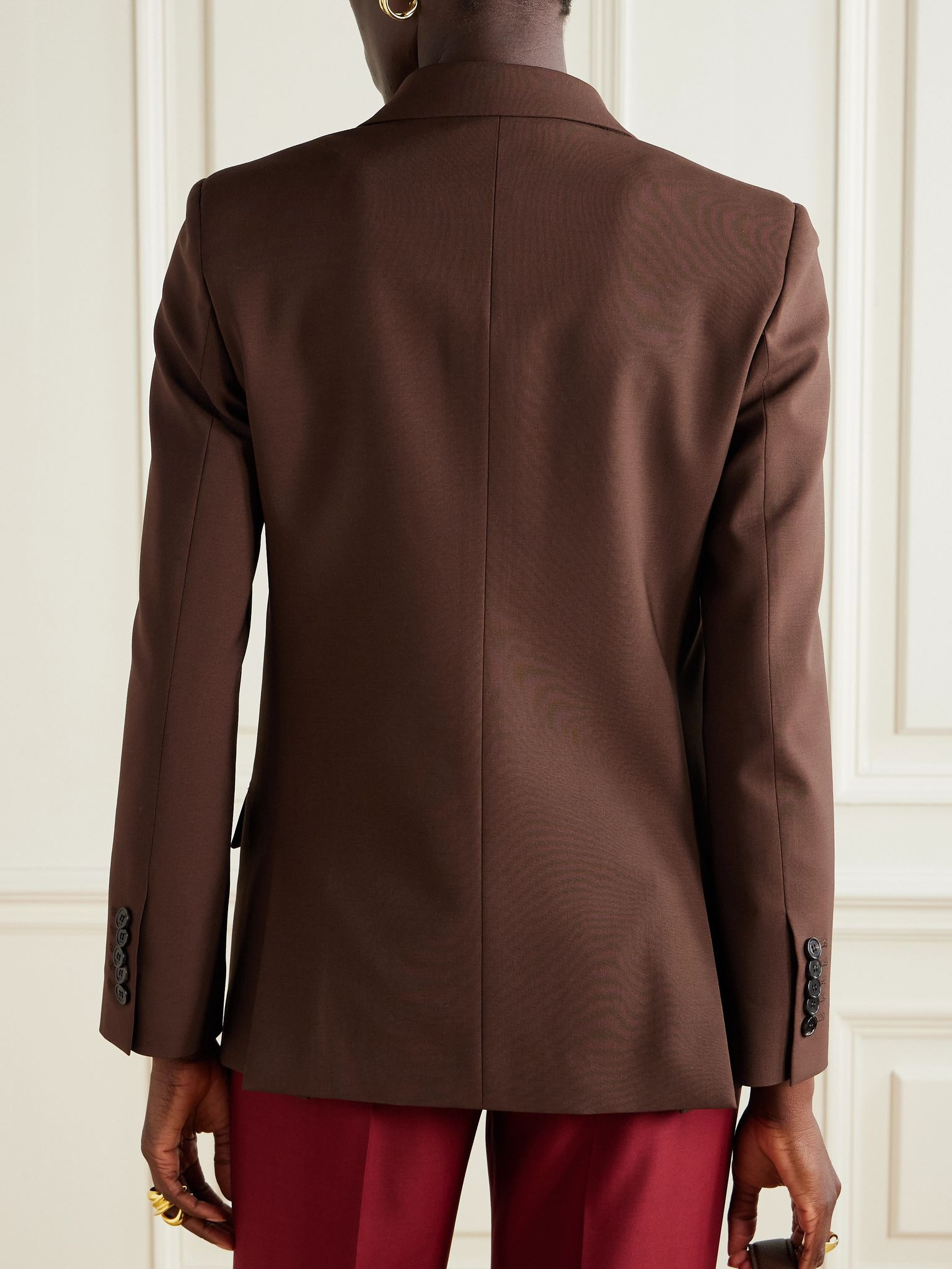 Wool-blend blazer Brown - 4