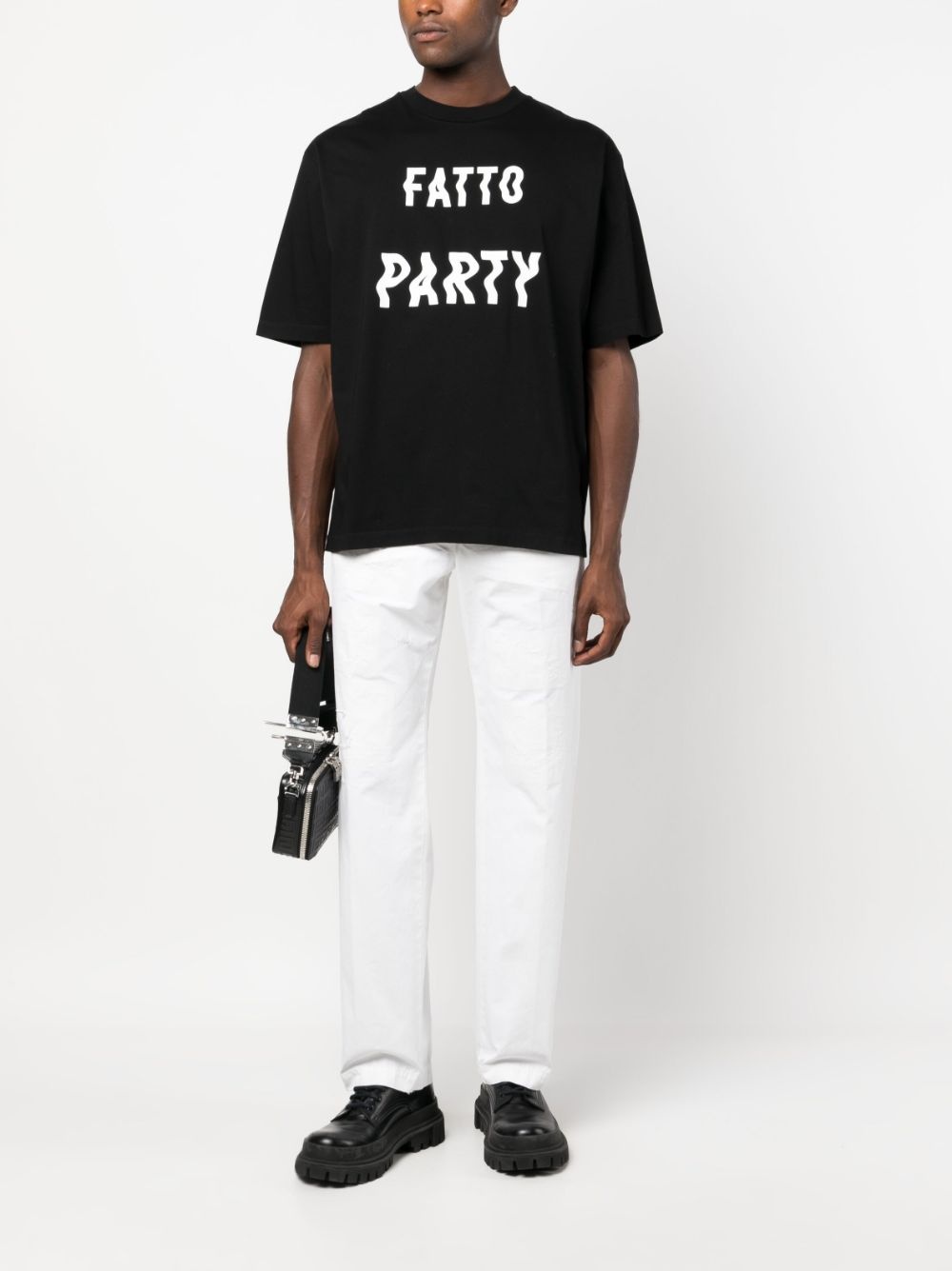 logo-print straight-leg trousers - 2