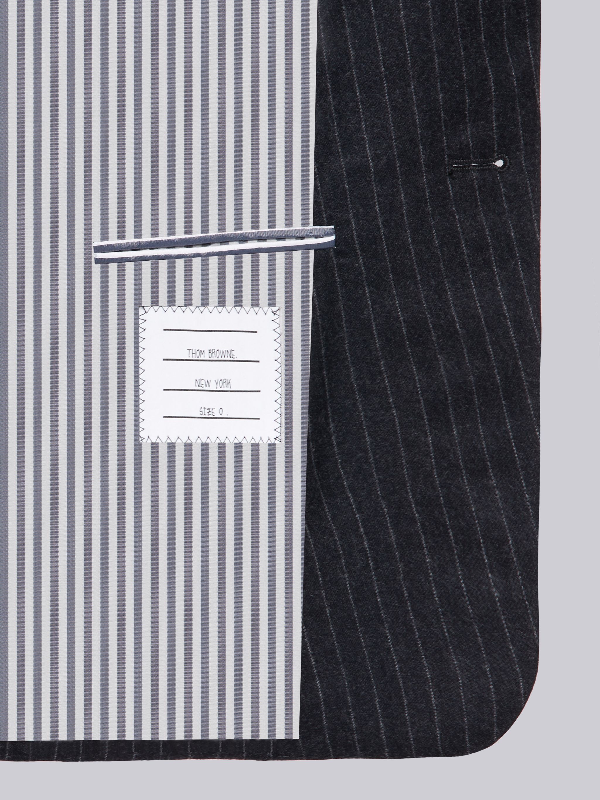 Dark Grey 120s Wool Flannel Narrow Chalk Stripe Classic Suit - 6