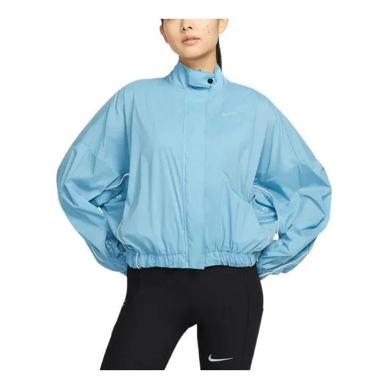 (WMNS) Nike Windbreaker Run Division Jacket Asia Sizing 'Blue' DQ5958-424 - 1
